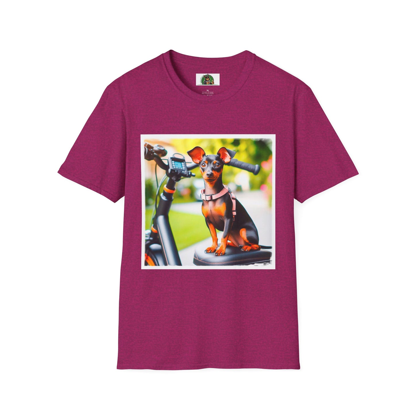 Min Pin T-Shirt bike riding T-Shirt Printify S Antique Heliconia