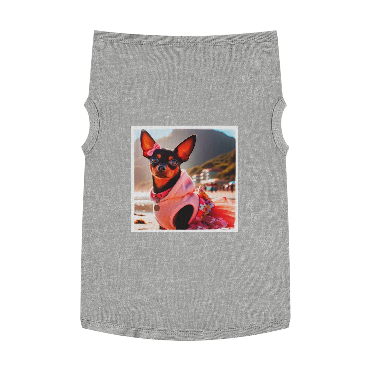 Dog Tank Top - Min Pin pink beauty Pets Printify XL Heather