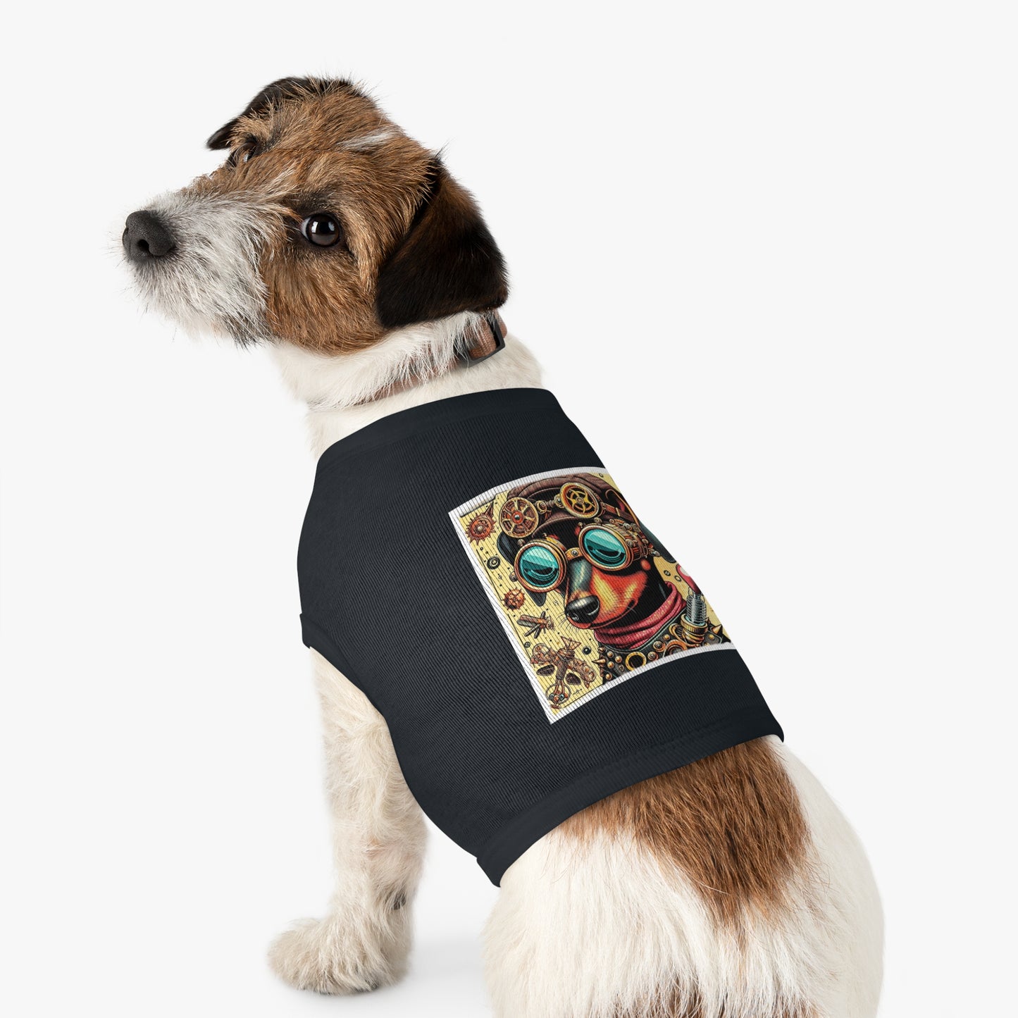 - Min Pin Tank Tops Steam punk puppy Pets Printify