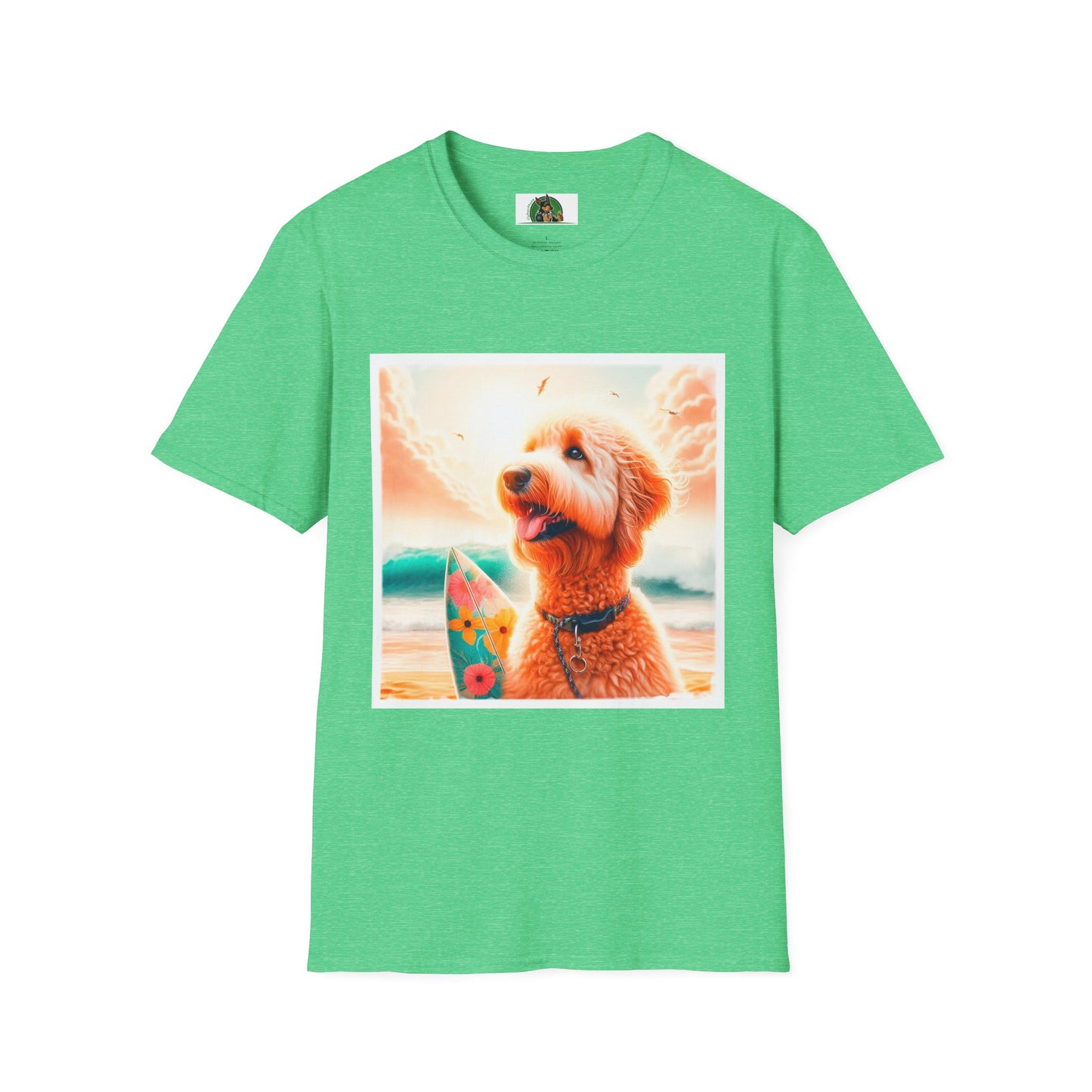 Golden Doodle pretty surfer shirt T-Shirt Printify S Heather Irish Green