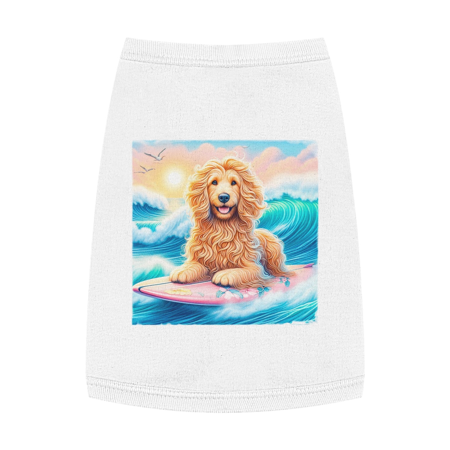 Pet Tank Golden Doodle pretty doggie t shirt Pets Printify M White