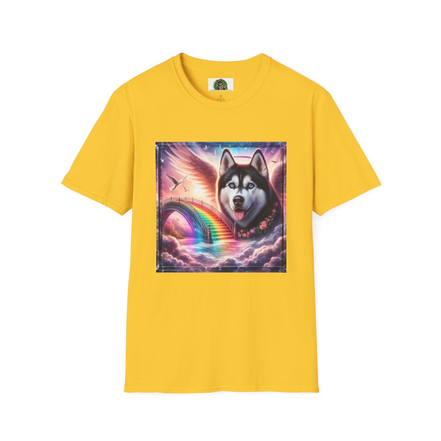 Husky rainbow bridge T-Shirt Printify S Daisy