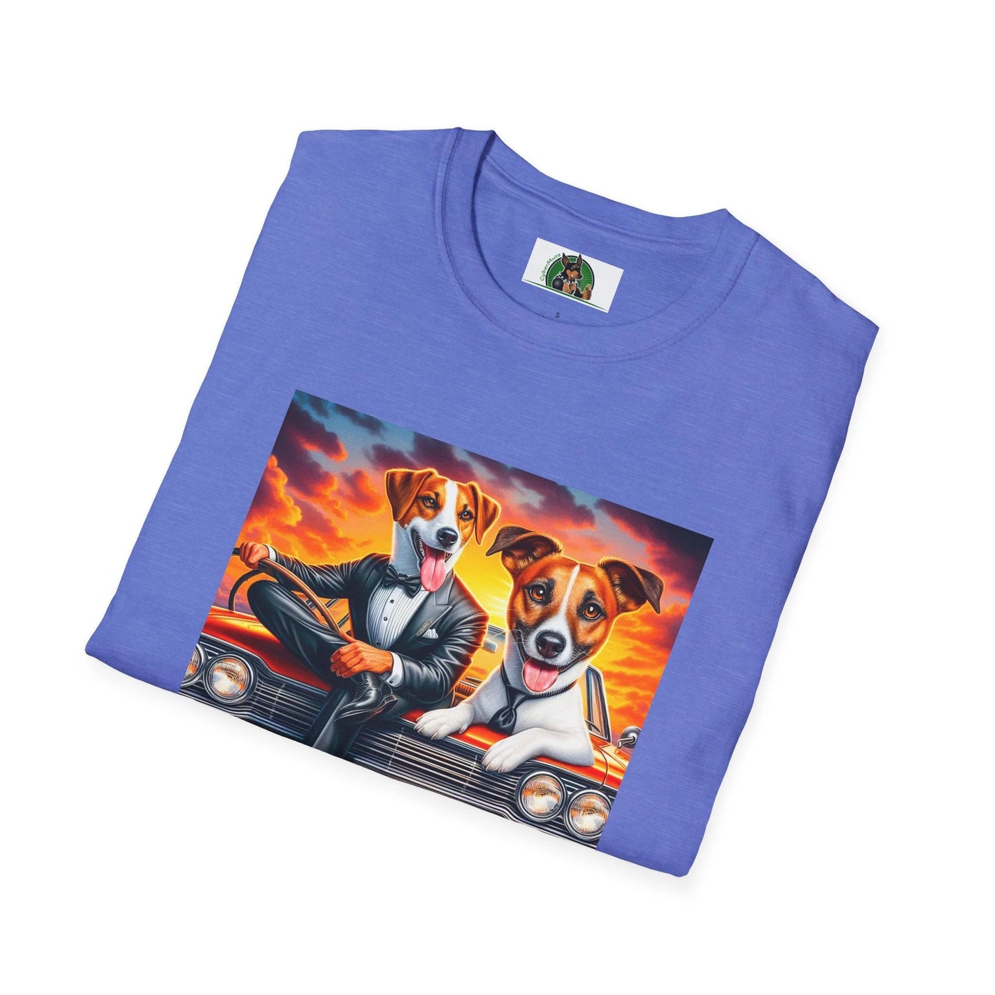 Wacky Jack Russell Cool Driver T-Shirt - Quirky Dog Art | CyberMutz