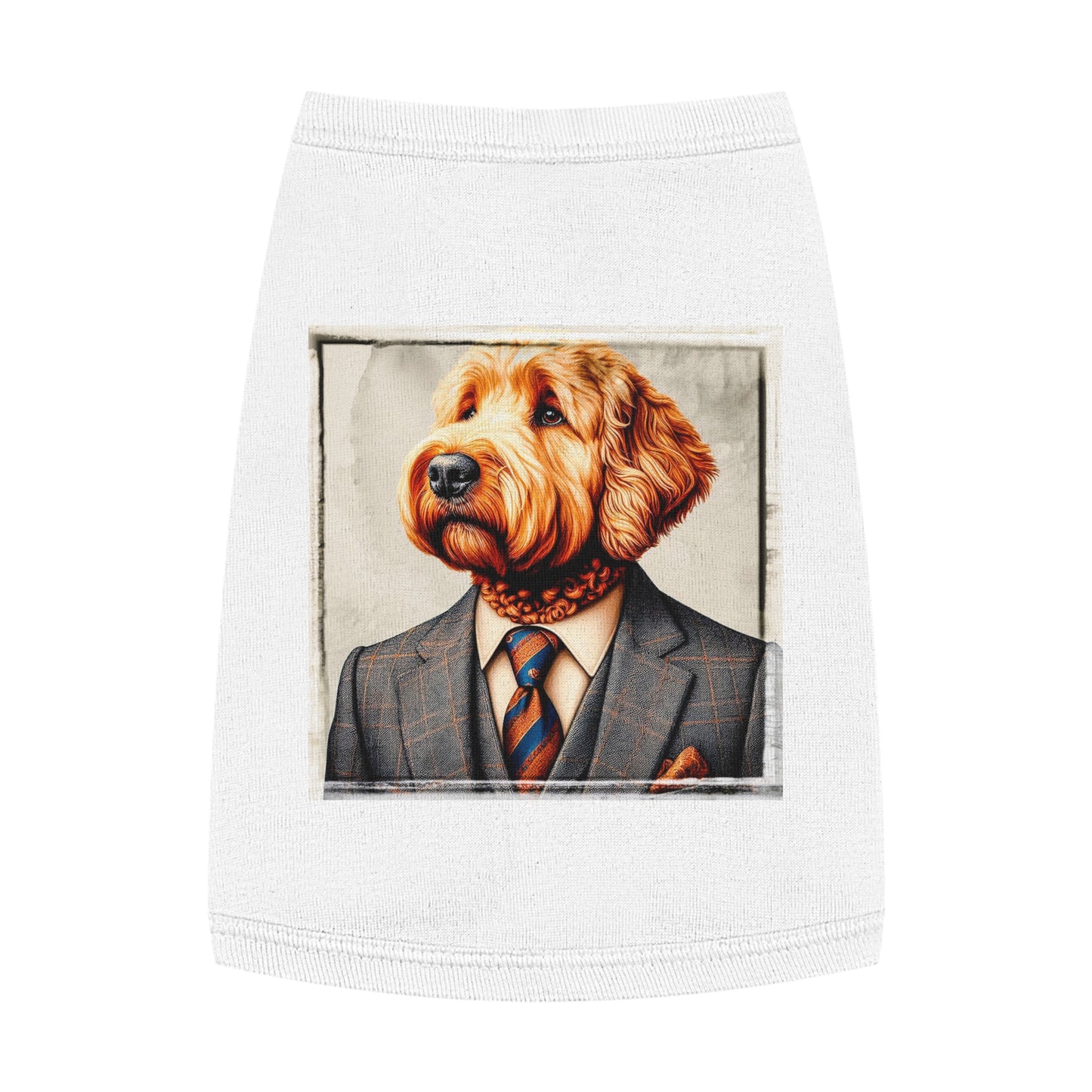 Pet Tank Golden Doodle working man shirt Pets Printify M White