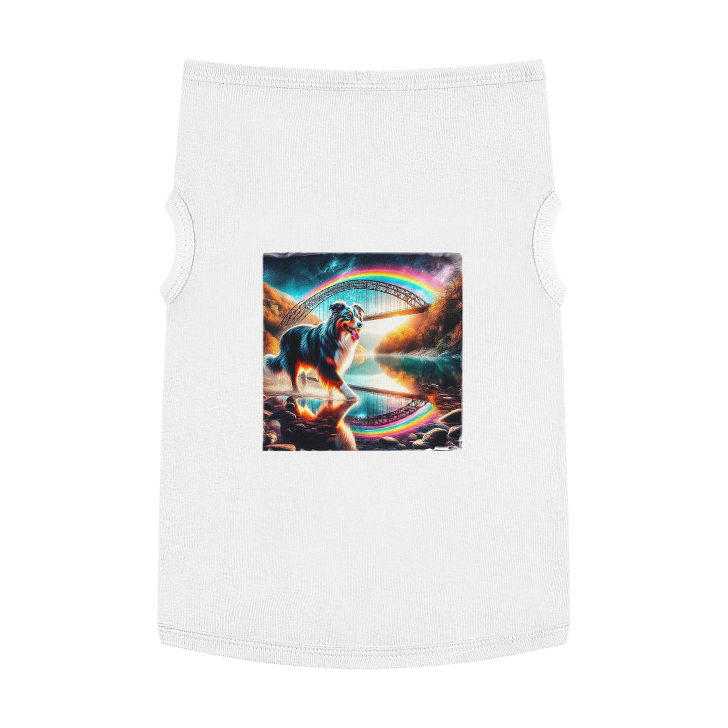 Pet Tank Top Australian Shepherd Pets Printify XL White