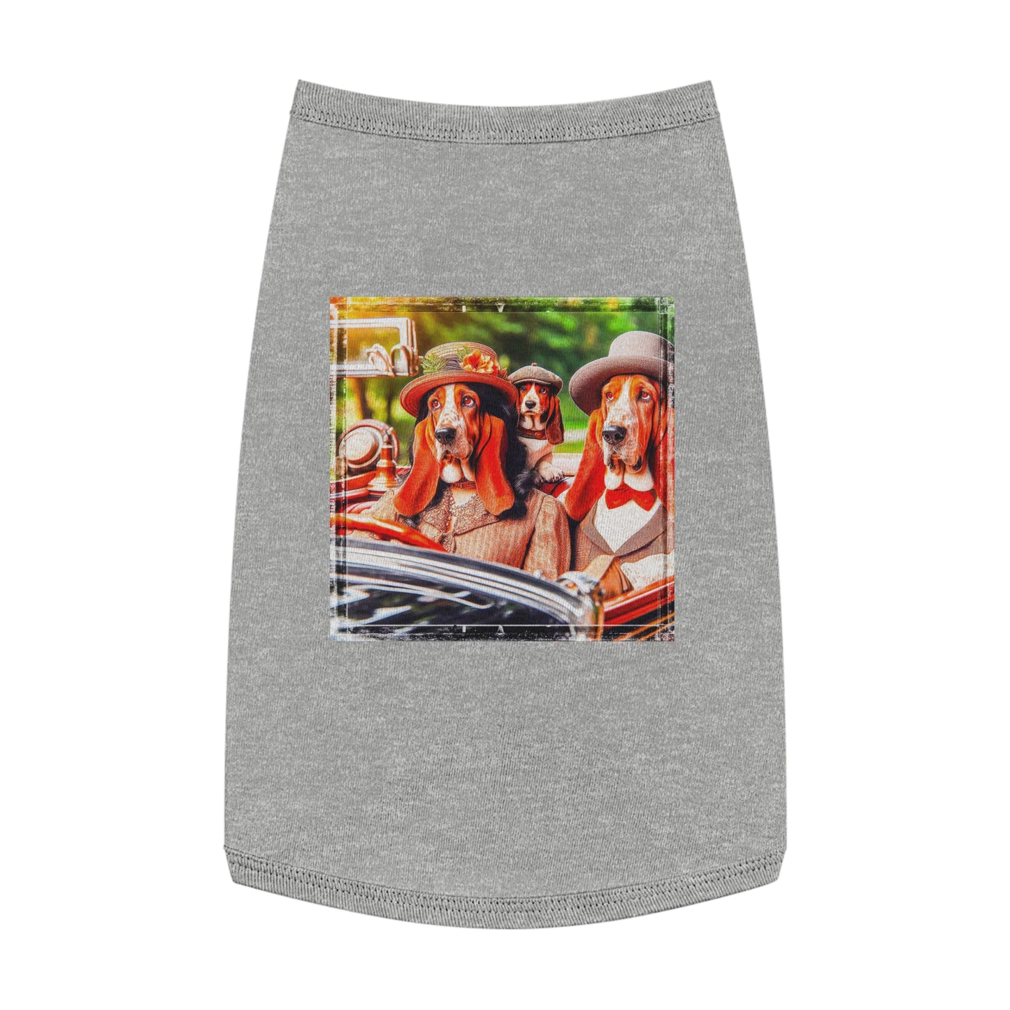 Pet Tank Top Wacky Basset Hound Pets Printify L Heather