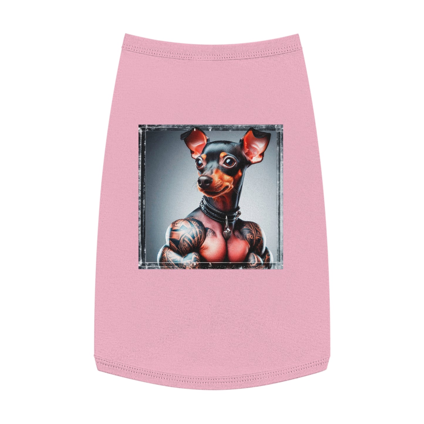 Min Pin Tank Tops tiny muscle msn Pets Printify L Pink