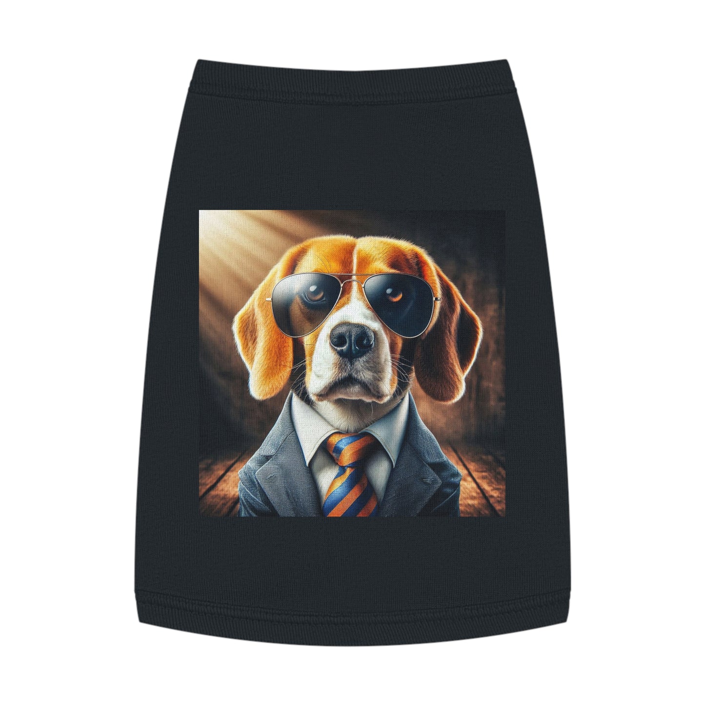Pet Tank Top Beagle Dog In Suit And Shades Pets Printify M Black