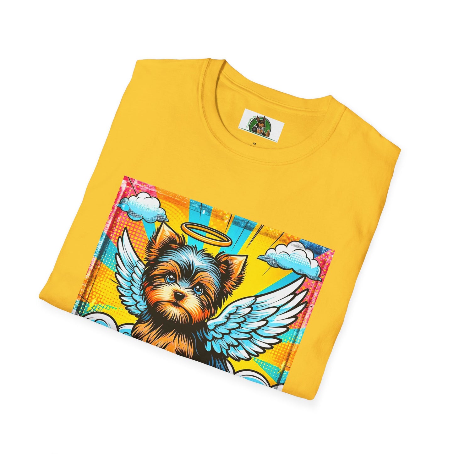 Yorkie pop art clouds shirt