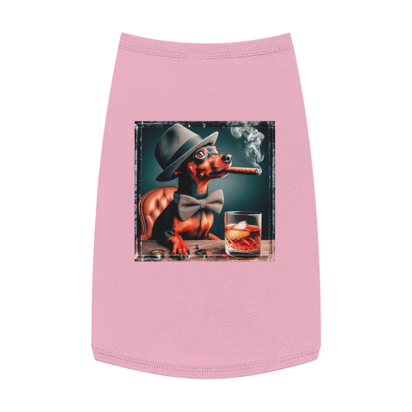 Min Pin Tank Tops cigar and drink Pets Printify L Pink