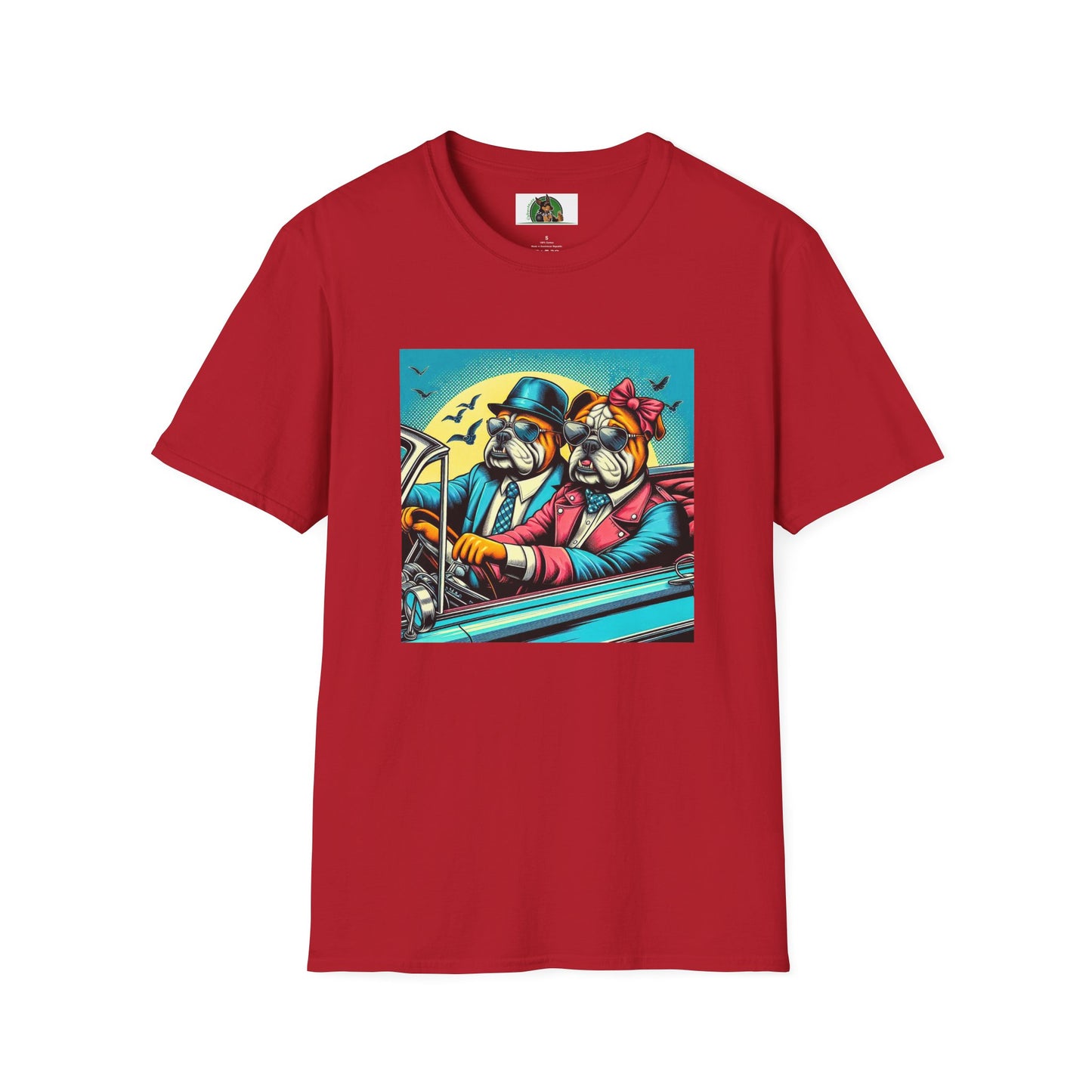 Wacky Bulldog couple t shirt T-Shirt Printify S Cherry Red