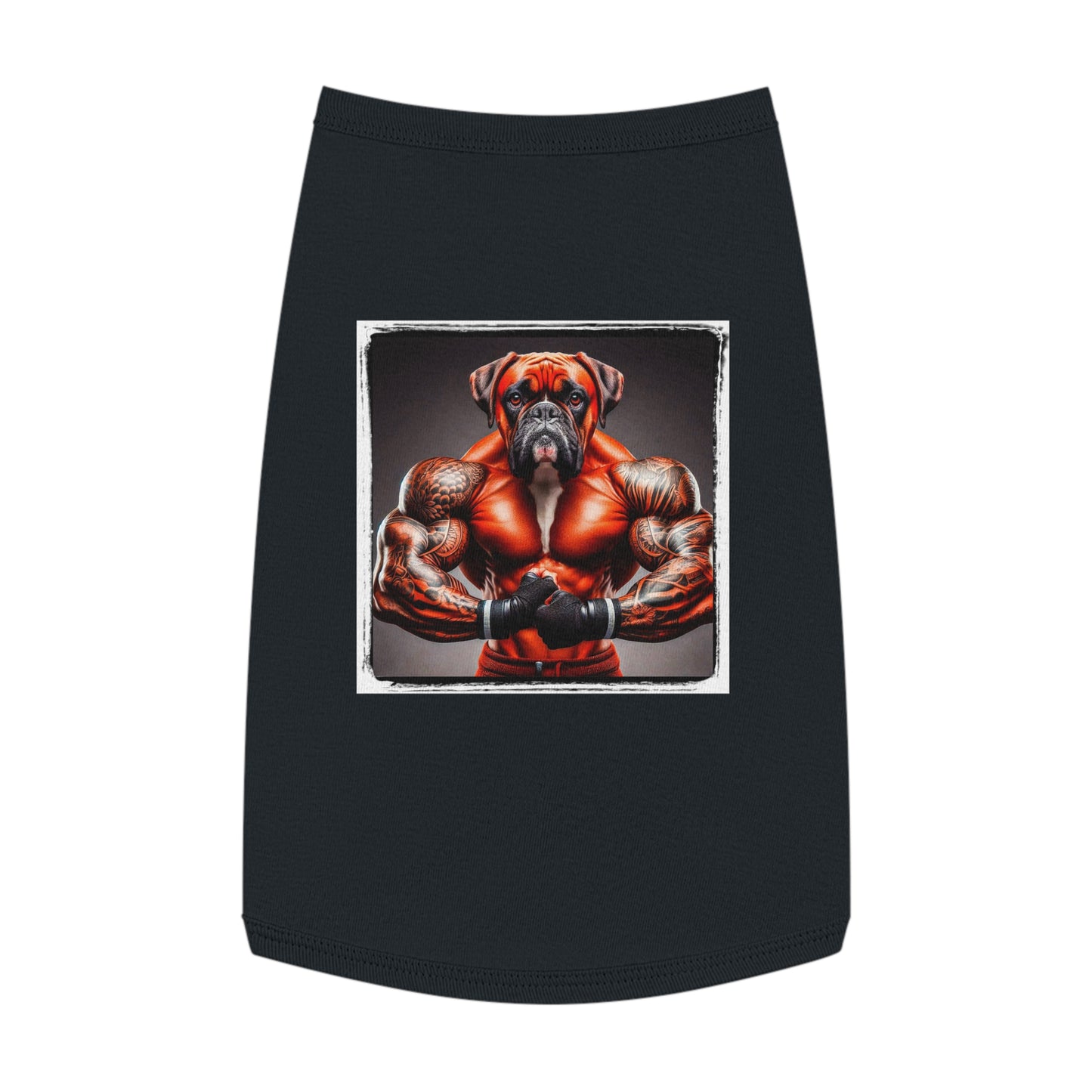 Pet Tank Top Boxer Pets Printify L Black