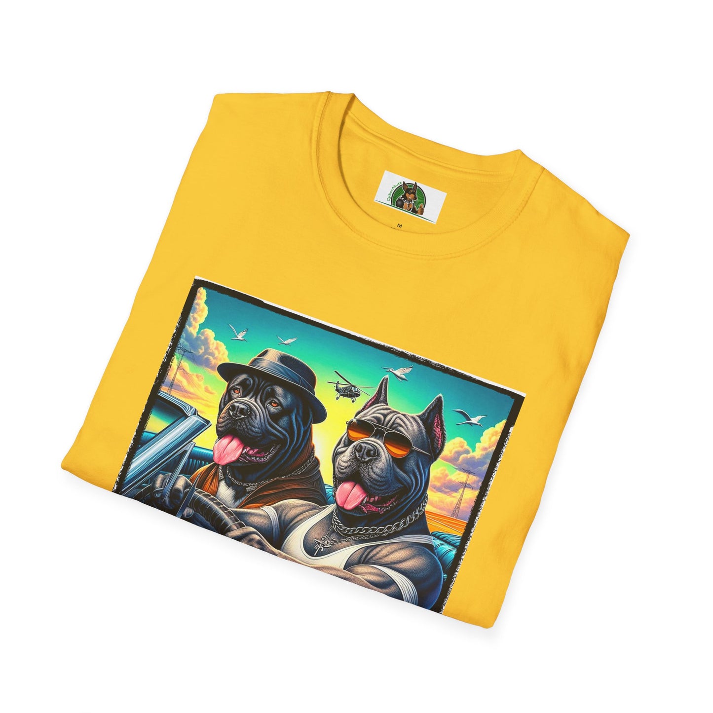 Cane Corso Dogs In Car TShirt T-Shirt Printify