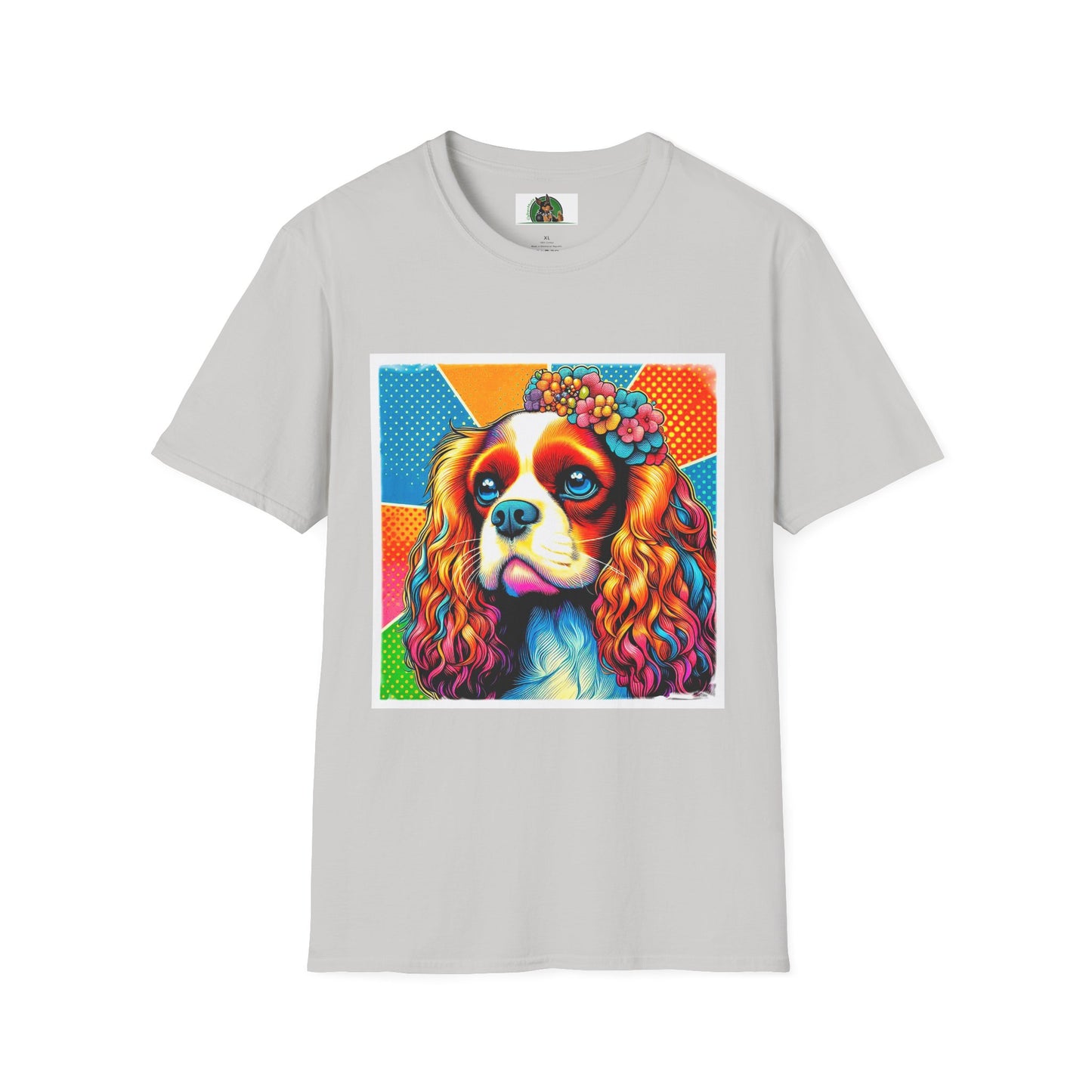 Cavalier King Charles Spaniel Female Pop Art Dog TShirt T-Shirt Printify S Ice Grey