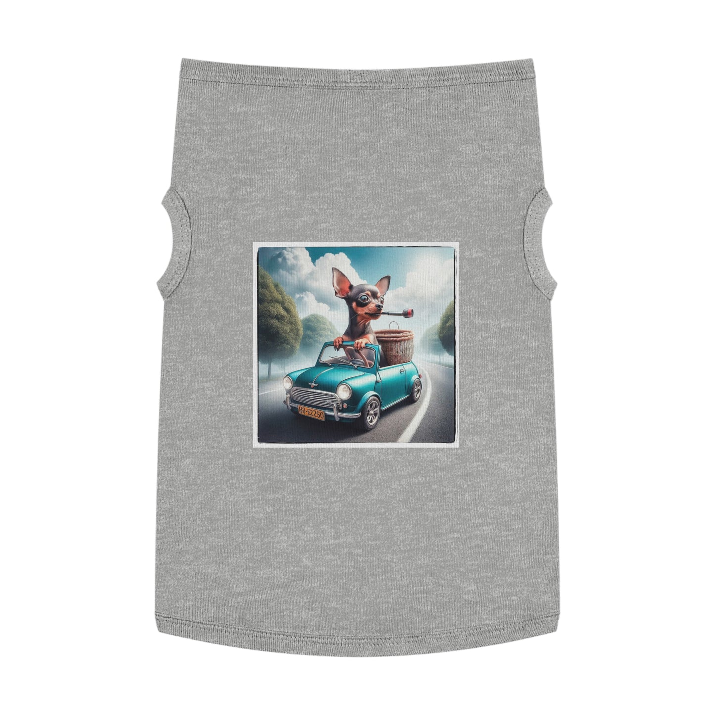 - Min Pin Tank Tops driving and smoking Pets Printify XL Heather