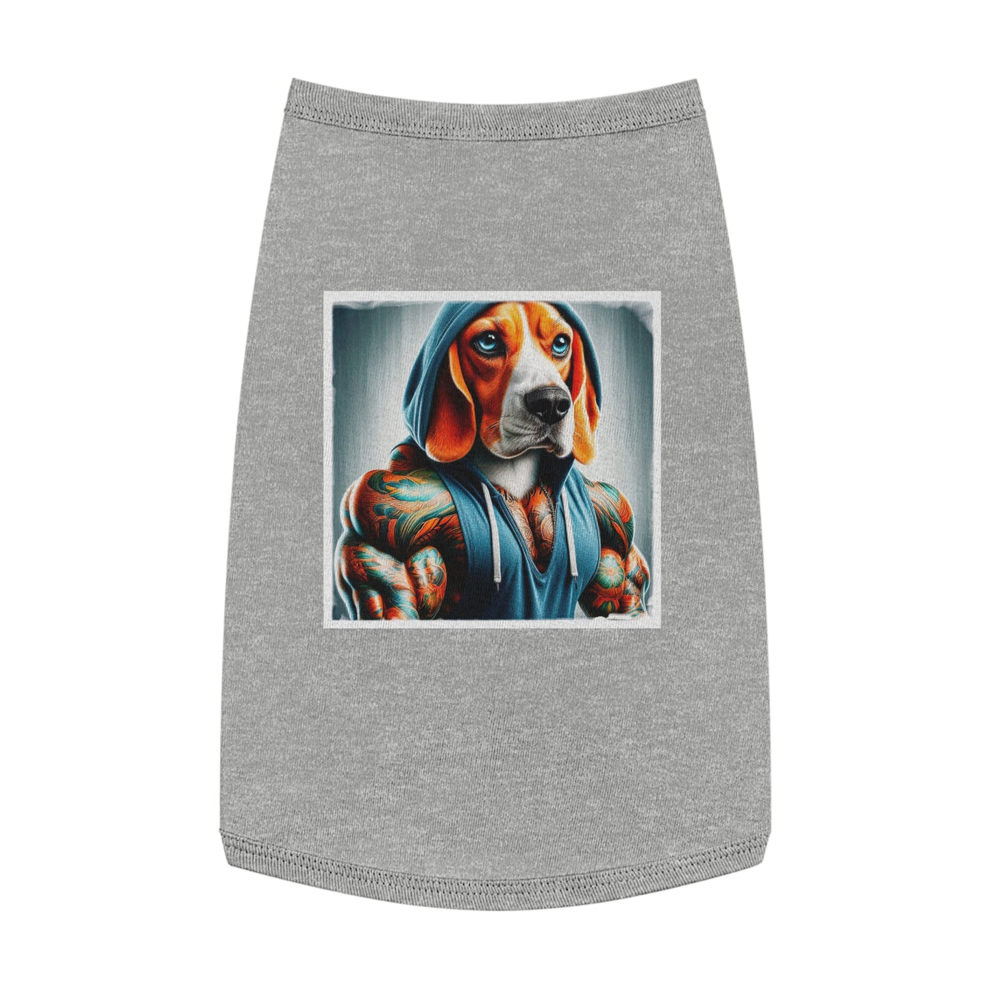 Pet Tank Top Beagle Muscle Dog Wearing Hoodie Pets Printify