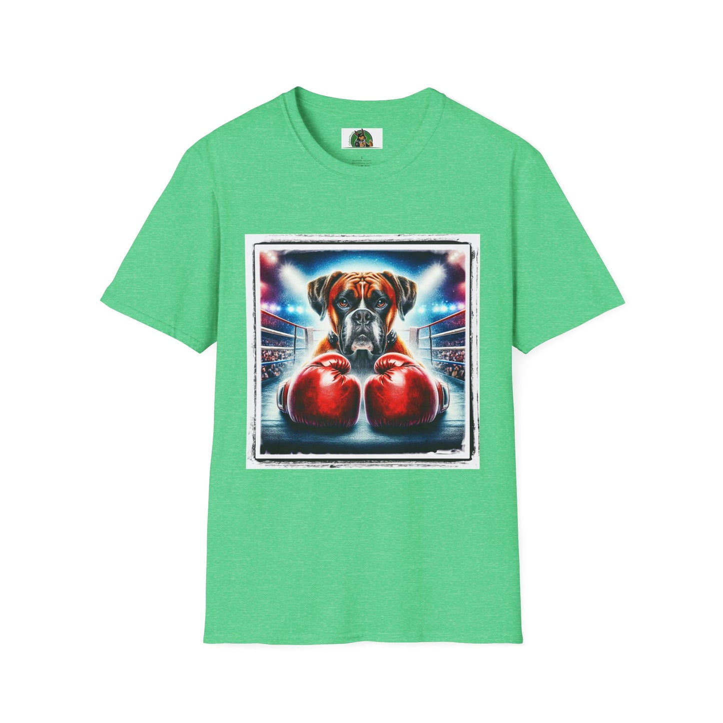 Boxer Dog With Boxing Gloves Shirt T-Shirt Printify S Heather Irish Green