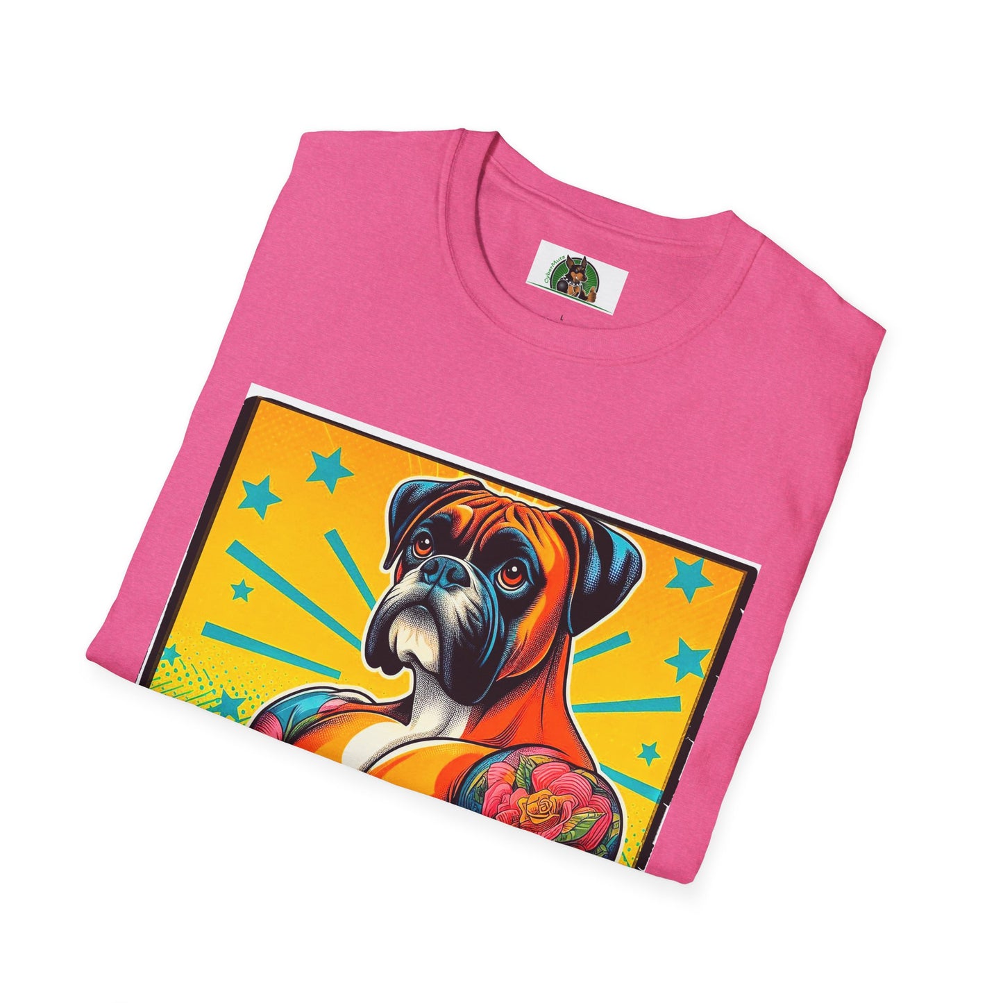 Boxer Muscle Tattooed Dog Shirt T-Shirt Printify