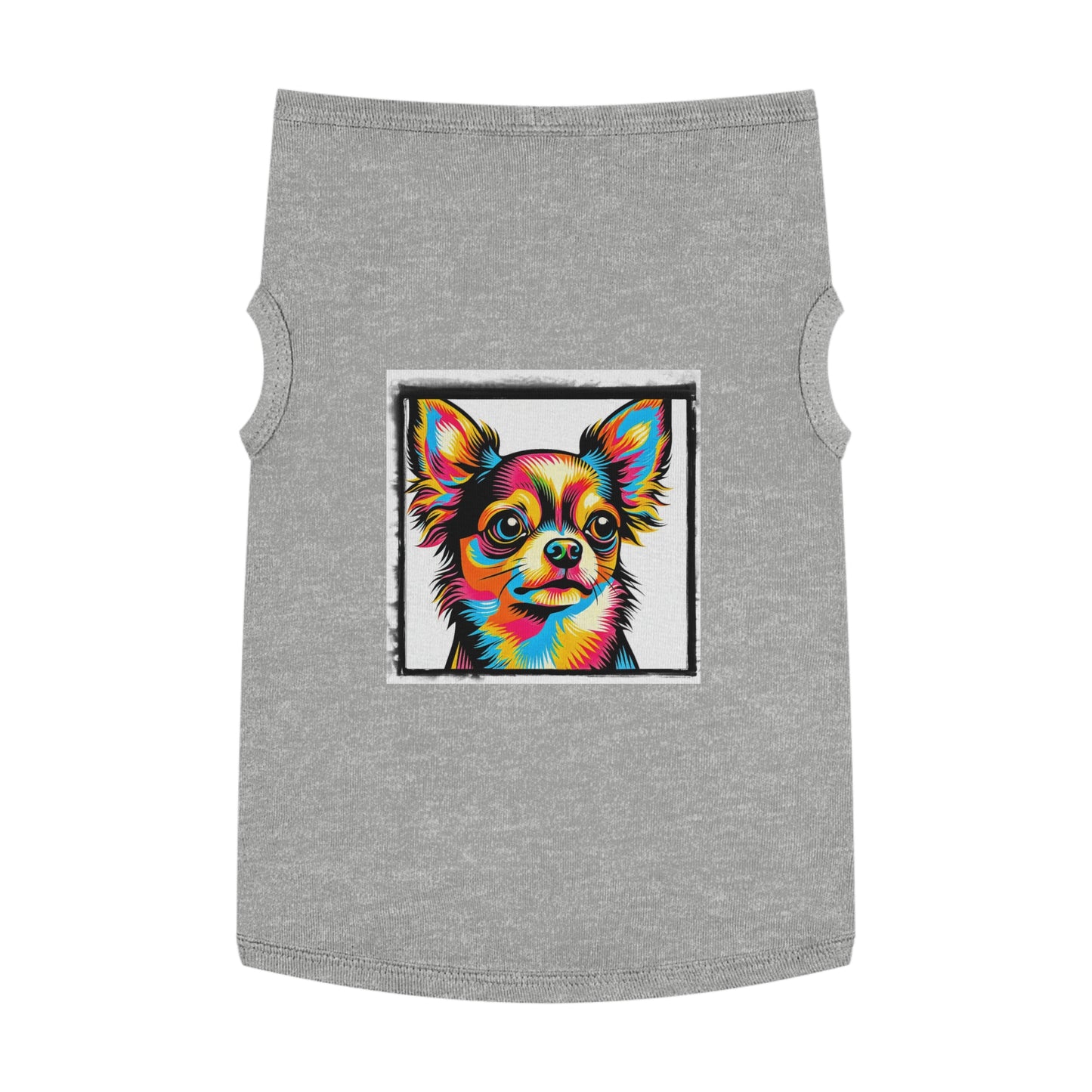 Pet Tank Top Chihuahua colorful portrait t shirt Pets Printify XL Heather