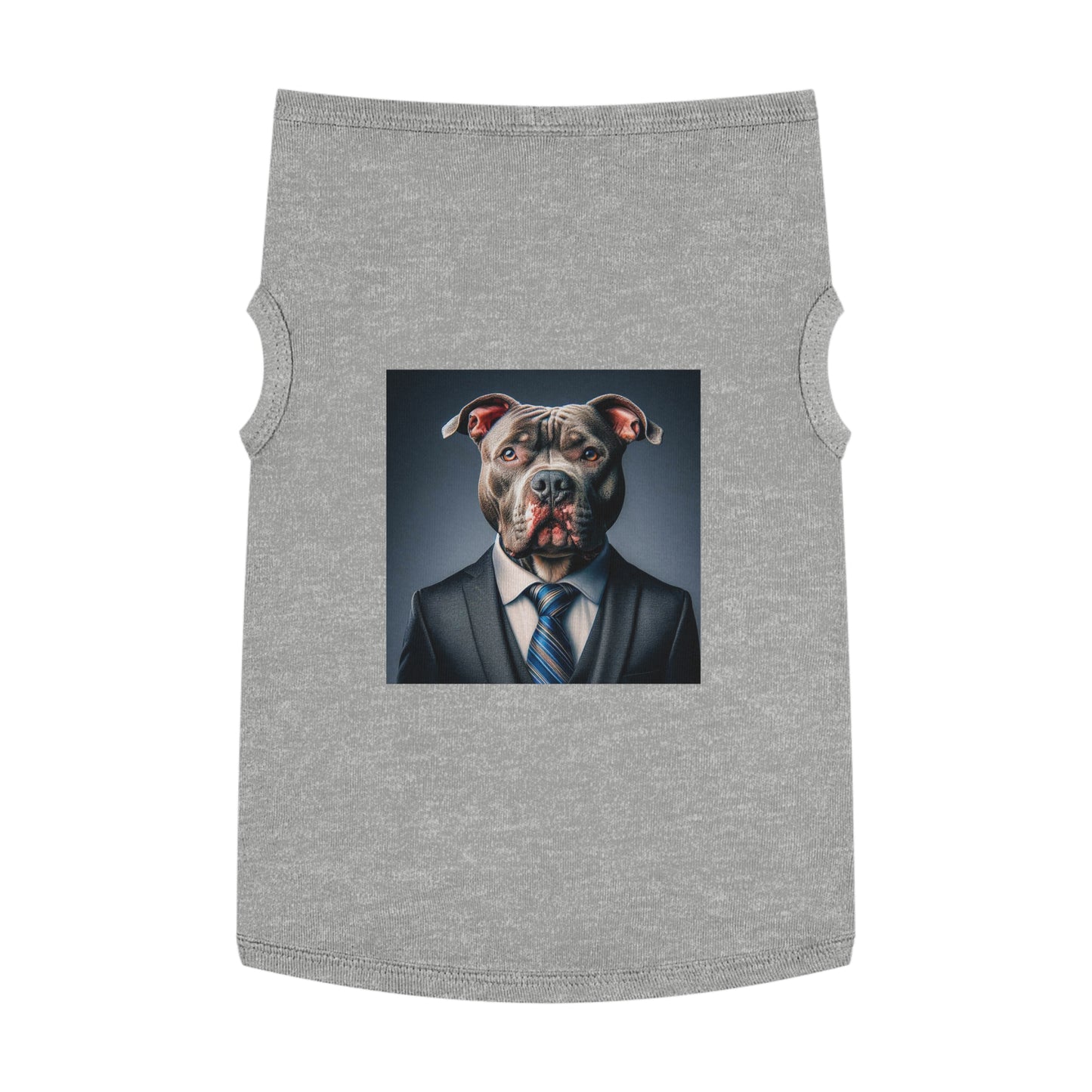 Pet Tank Top Pit Bull serious businessman Pets Printify XL Heather