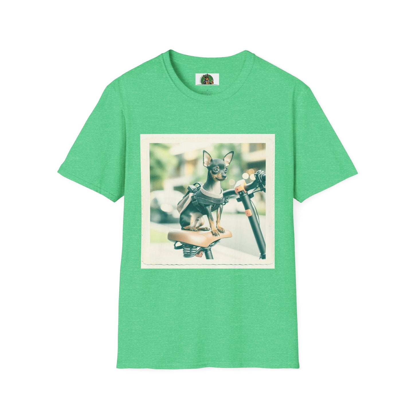 Min Pin T-Shirt scooter riding T-Shirt Printify S Heather Irish Green