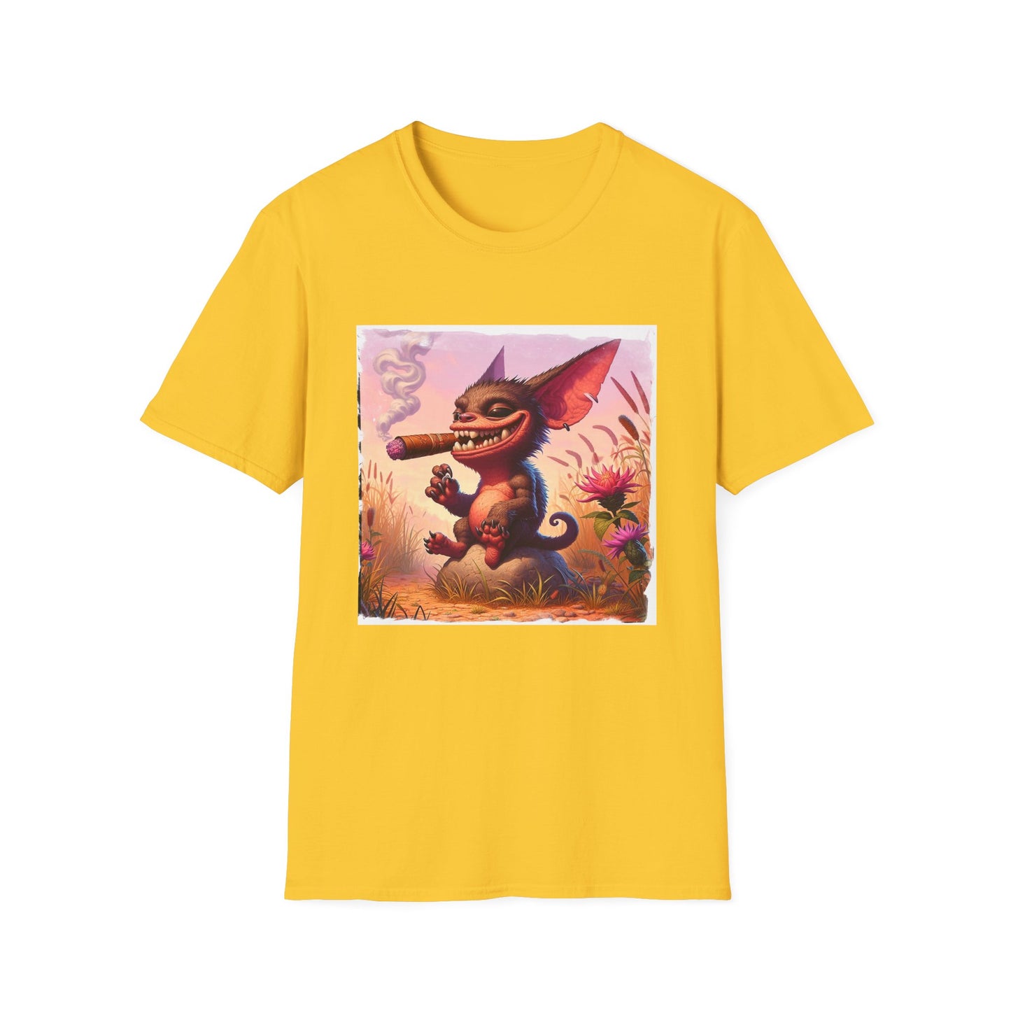 Chupacabra happily smoking t shirt T-Shirt Printify S Daisy