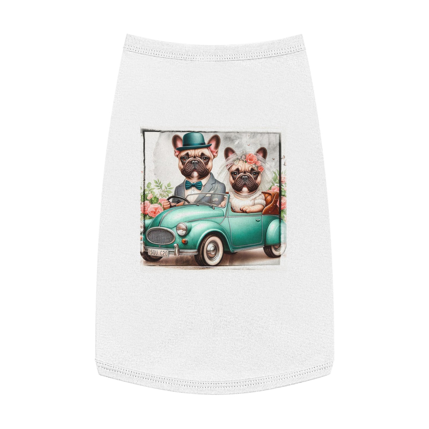 Wacky Pet Tank Top French Bulldog wedding day t shirt Pets Printify L White