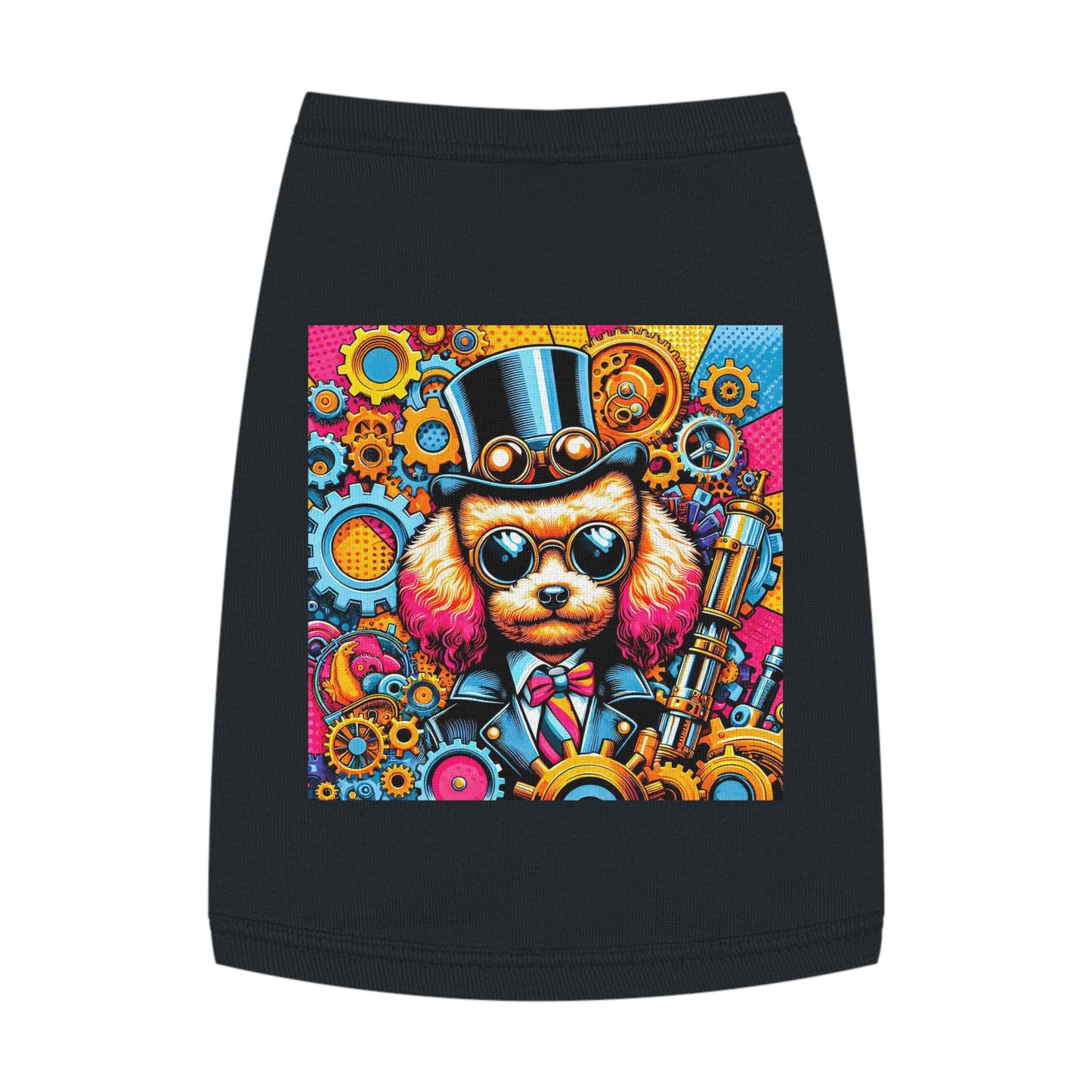 Pet Tank Top Poodle colorful gears Pets Printify M Black