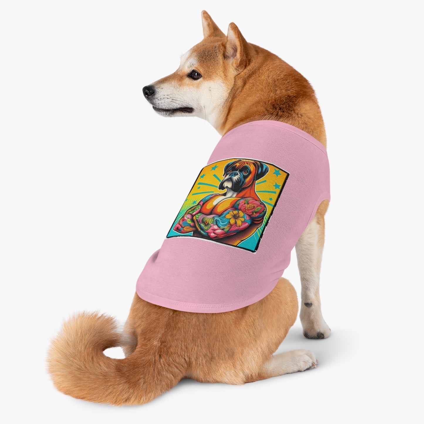 Pet Tank Top Boxer Tattooed Dog Pets Printify