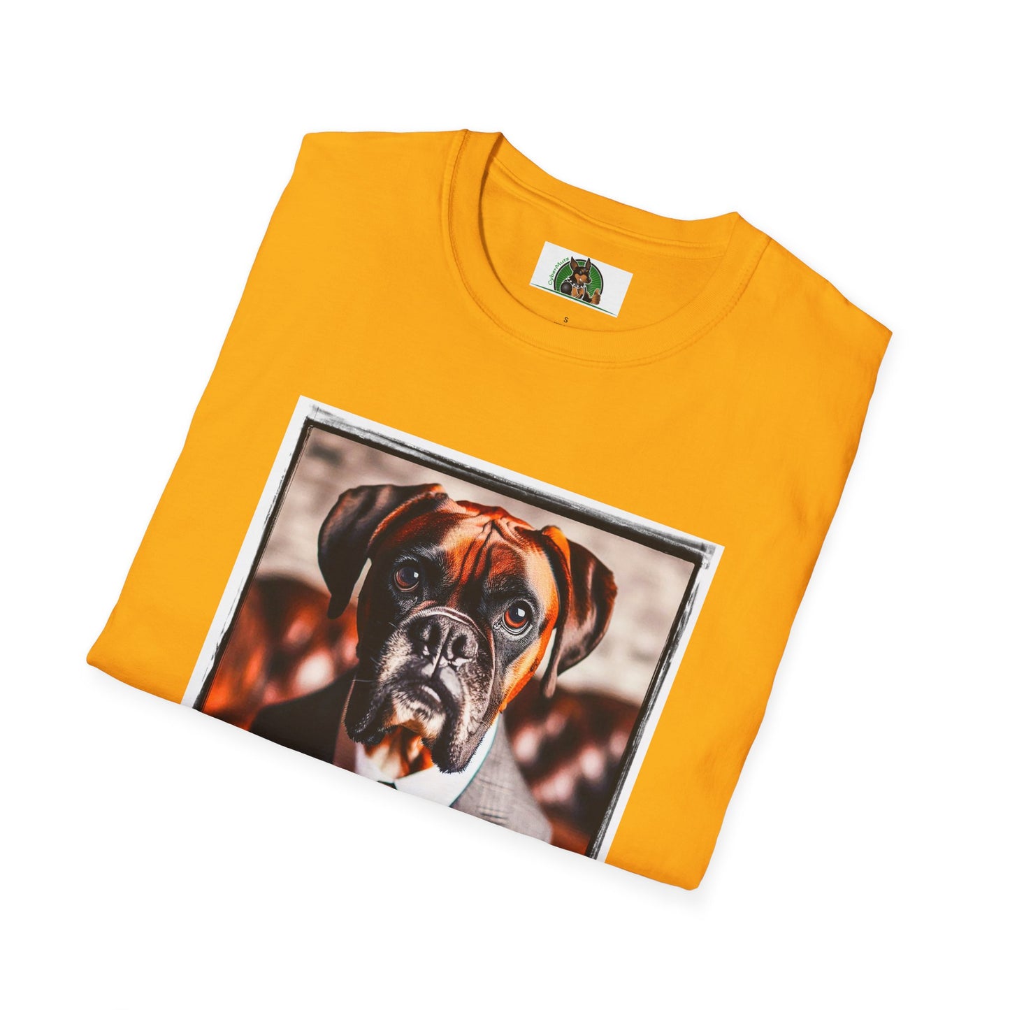 Boxer Dog In Suit Shirt T-Shirt Printify