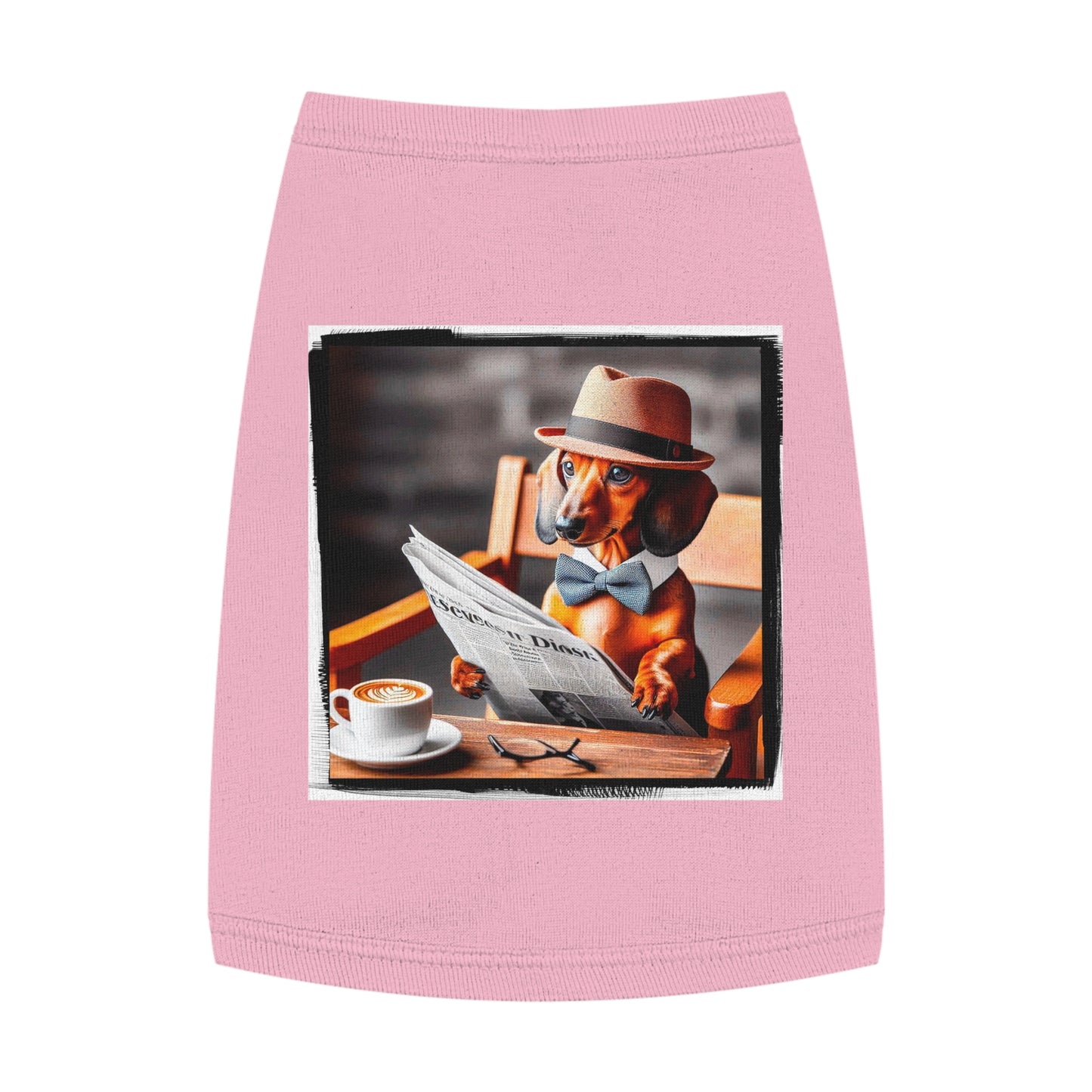 Pet Tank Top Dachshund coffee morning t shirt Pets Printify M Pink