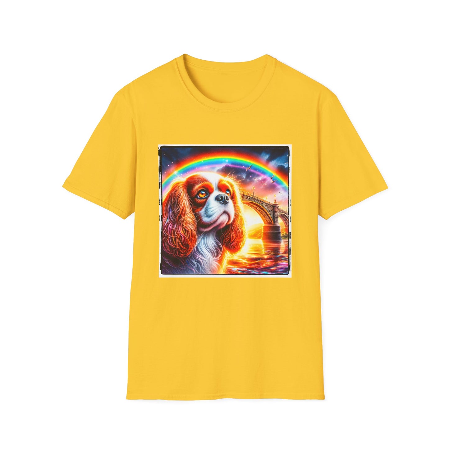 Cavalier King Charles Spaniel Rainbow Bridge TShirt T-Shirt Printify S Daisy