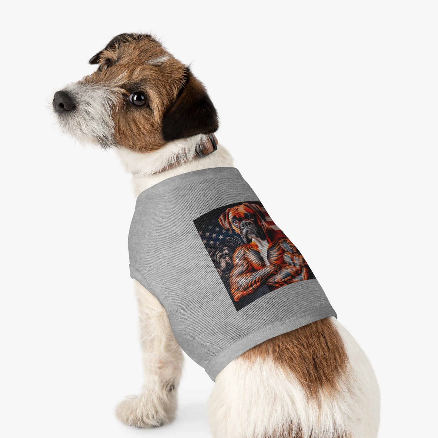 Pet Tank Top Boxer Dog American Flag Pets Printify