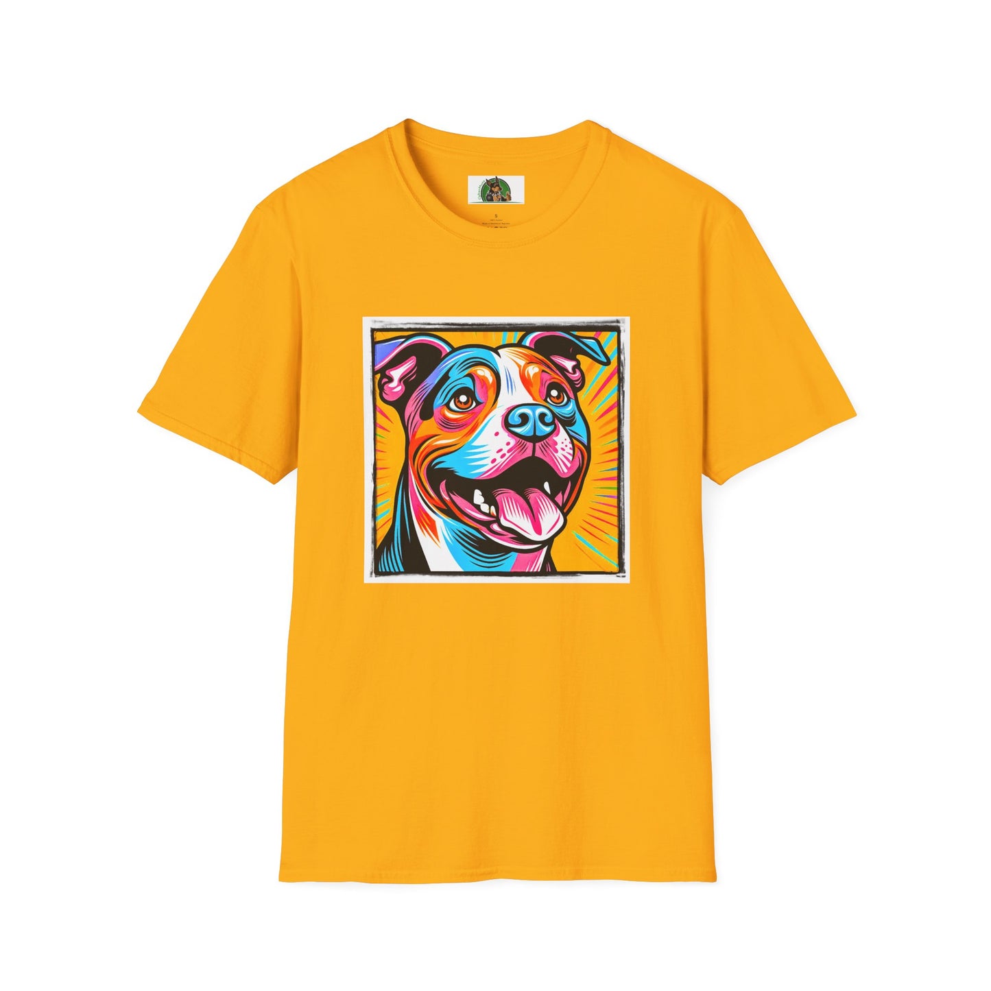 Pit Bull pretty colors shirt T-Shirt Printify S Gold