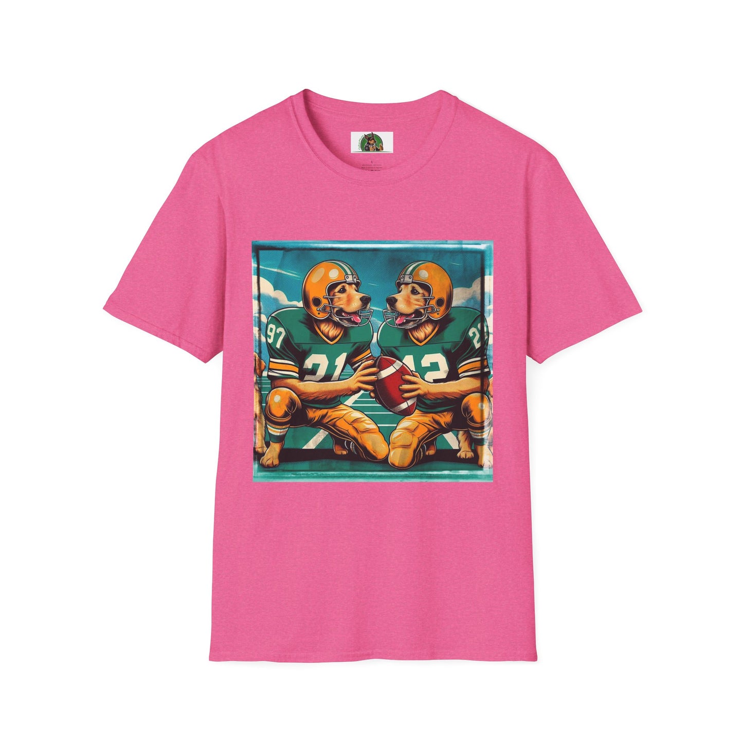 Golden Retriever football friends shirt T-Shirt Printify S Heather Heliconia