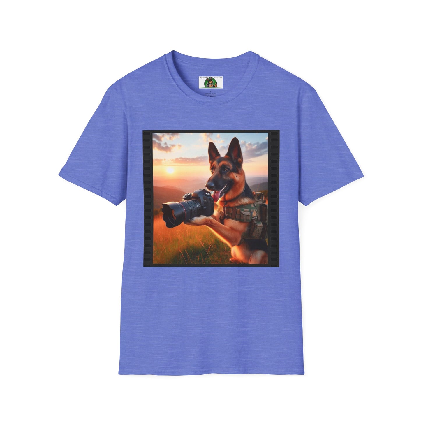 German Shepherd Dog Photographer Unisex Softstyle T-Shirt T-Shirt Printify S Heather Royal