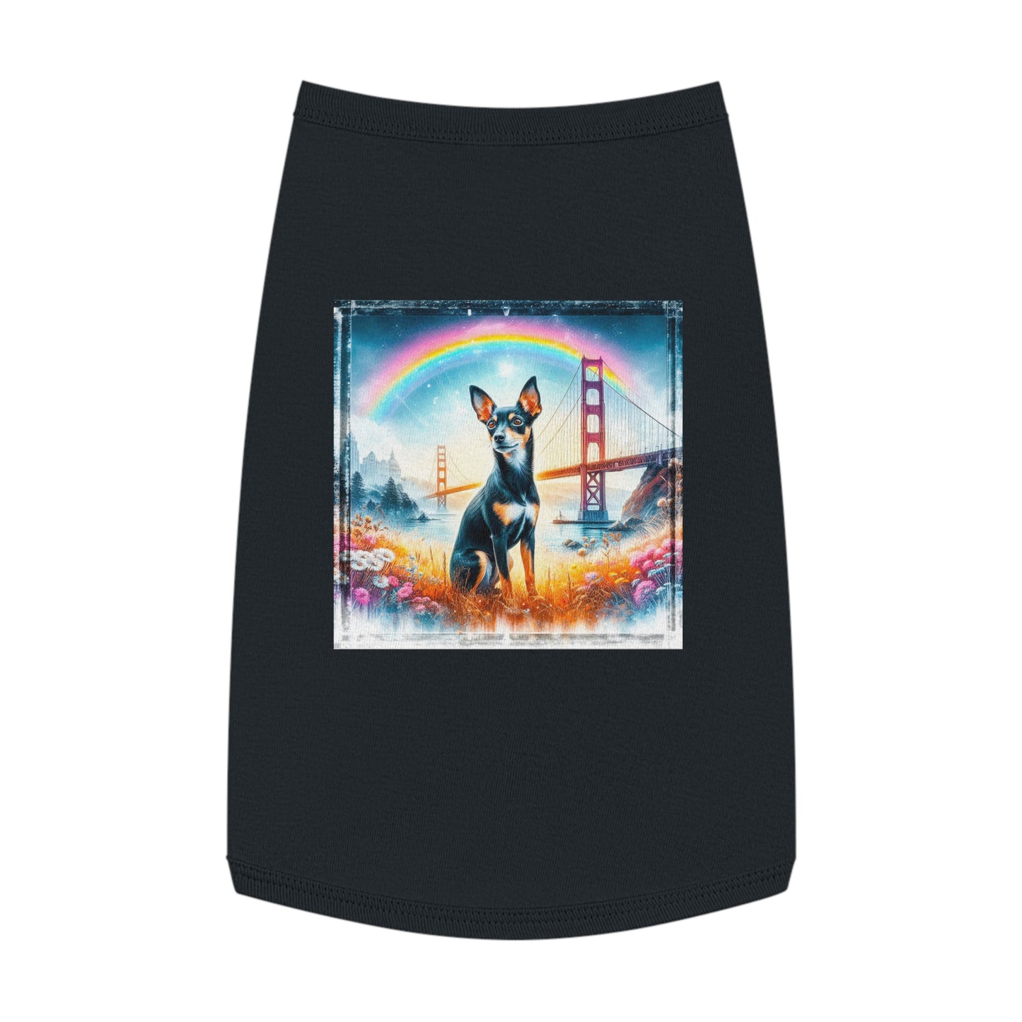 Pet Tank Top Rat Terrier rainbow bridge Pets Printify L Black