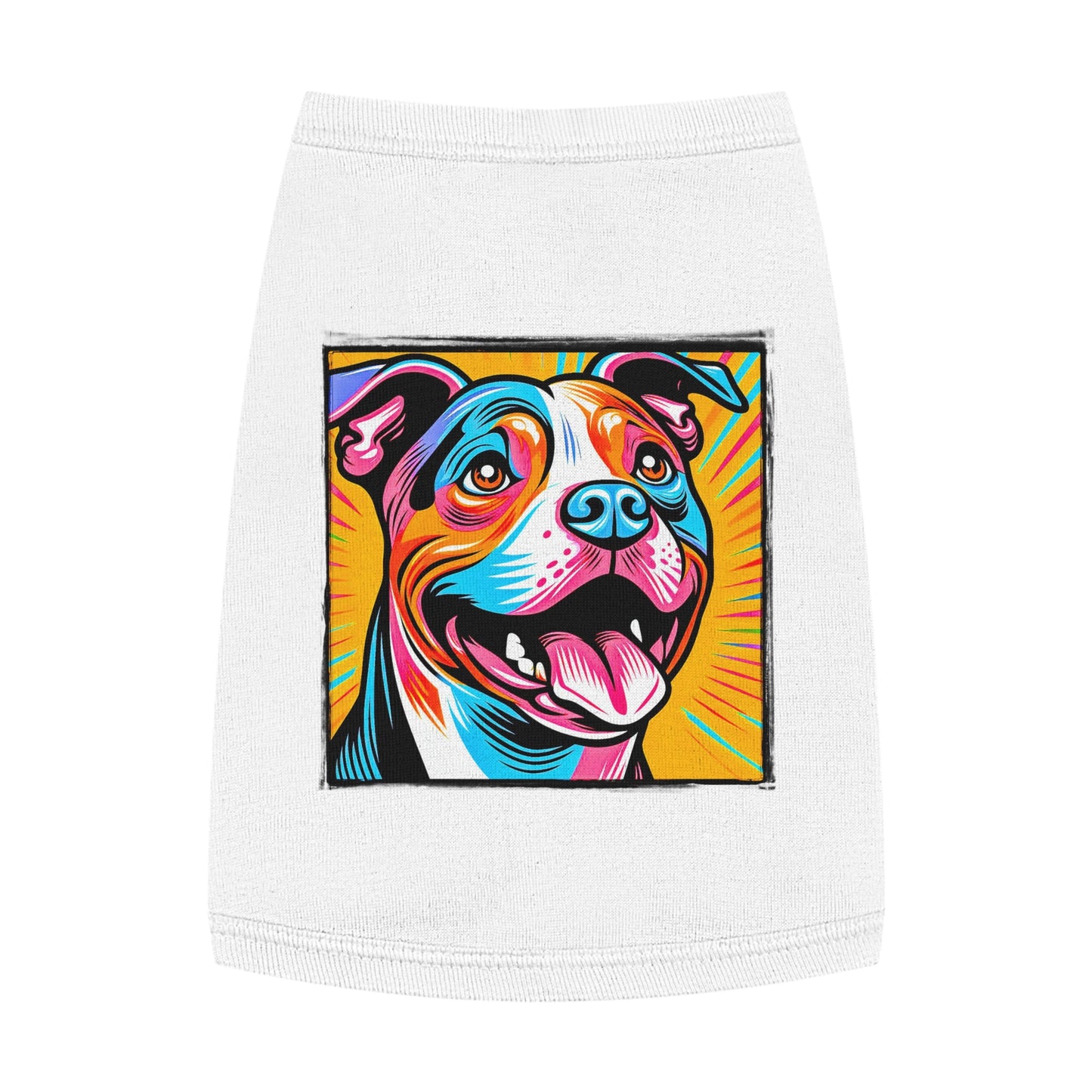Pet Tank Top Pit Bull handsome fellow Pets Printify M White
