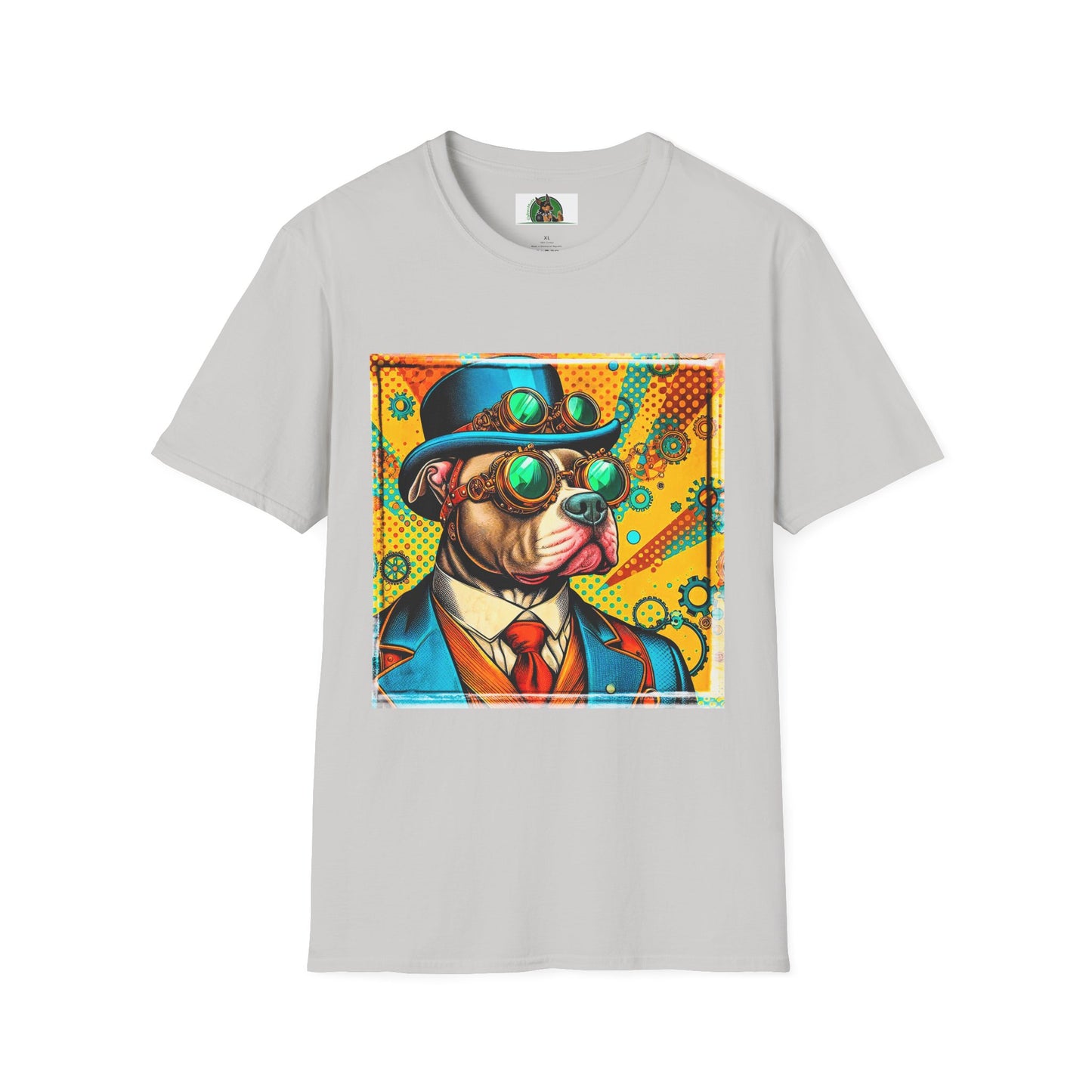 Pit Bull steam punk shirt T-Shirt Printify S Ice Grey
