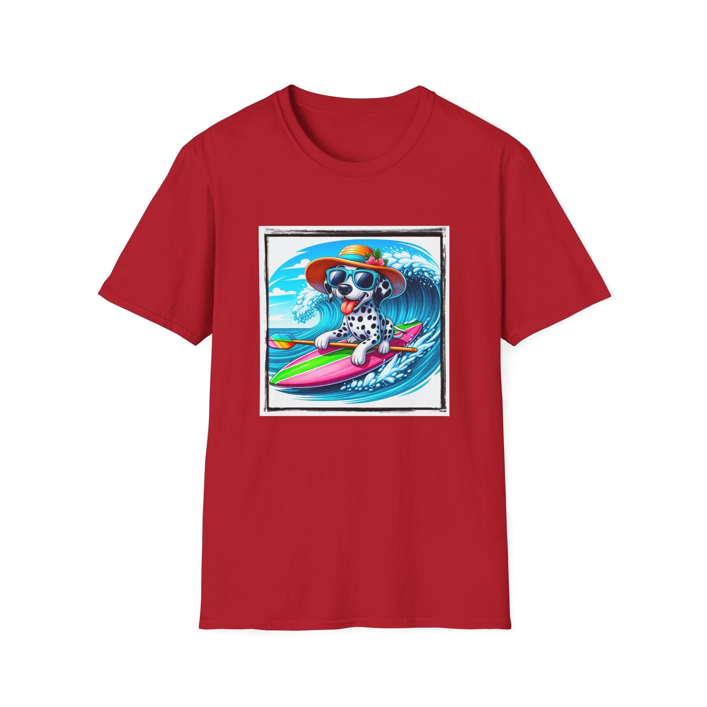 Dalmatian beach day t shirt T-Shirt Printify S Cherry Red
