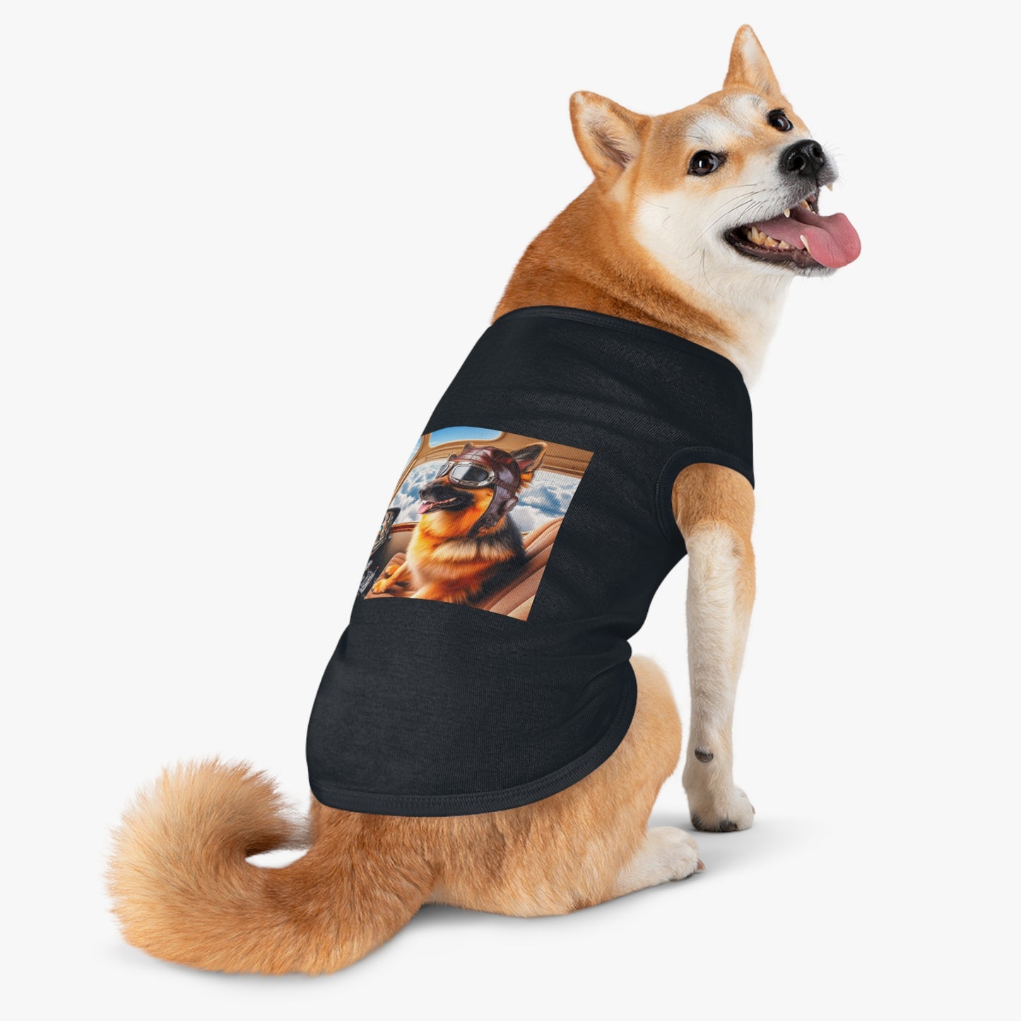 German Shepherd airplane pilot