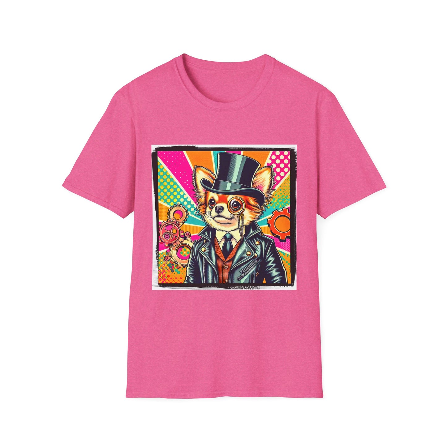 Chihuahua steampunk t shirt T-Shirt Printify S Heather Heliconia