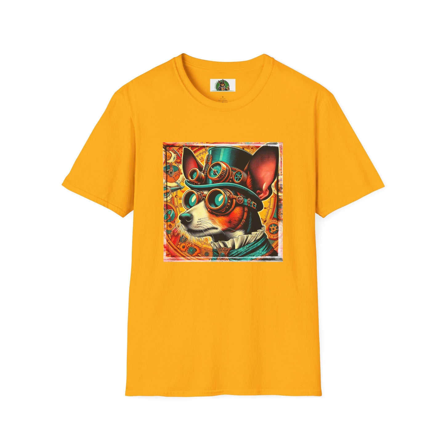 Rat Terrier T-Shirt steam punk T-Shirt Printify S Gold