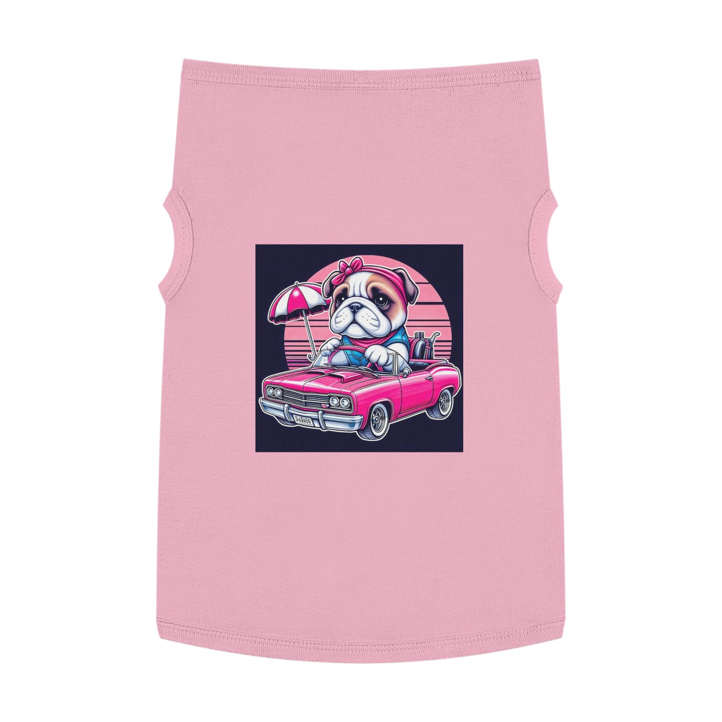 Wacky Pet Tank Top Bulldog tiny pink. car t shirt Pets Printify XL Pink