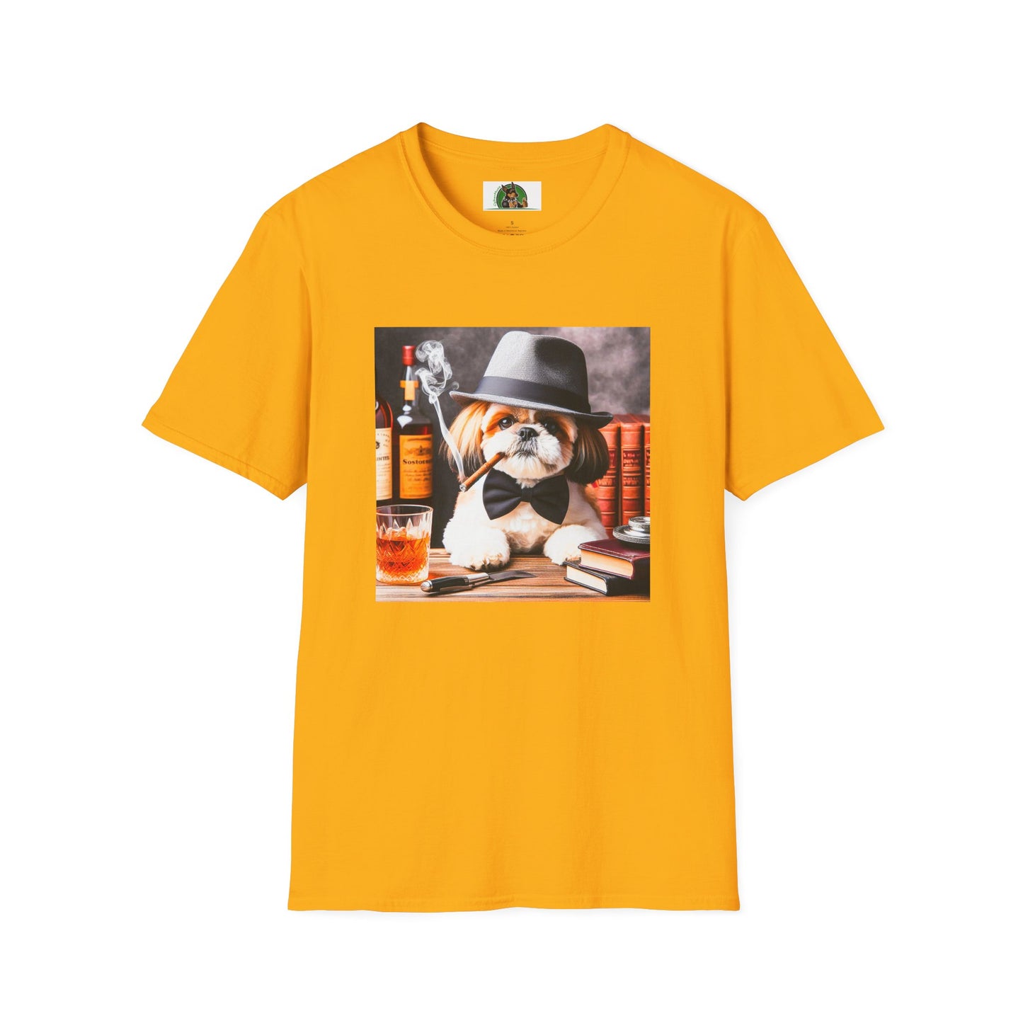 Shih Tzu cigars shirt T-Shirt Printify S Gold