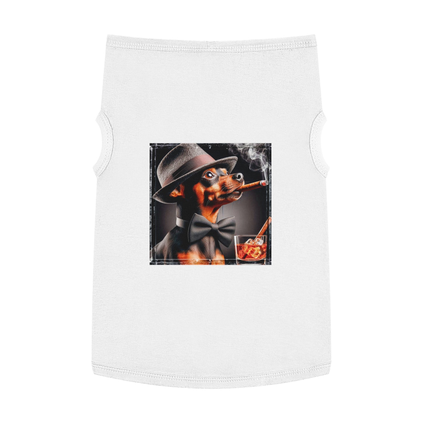 Min Pin Tank Tops cigars Pets Printify XL White