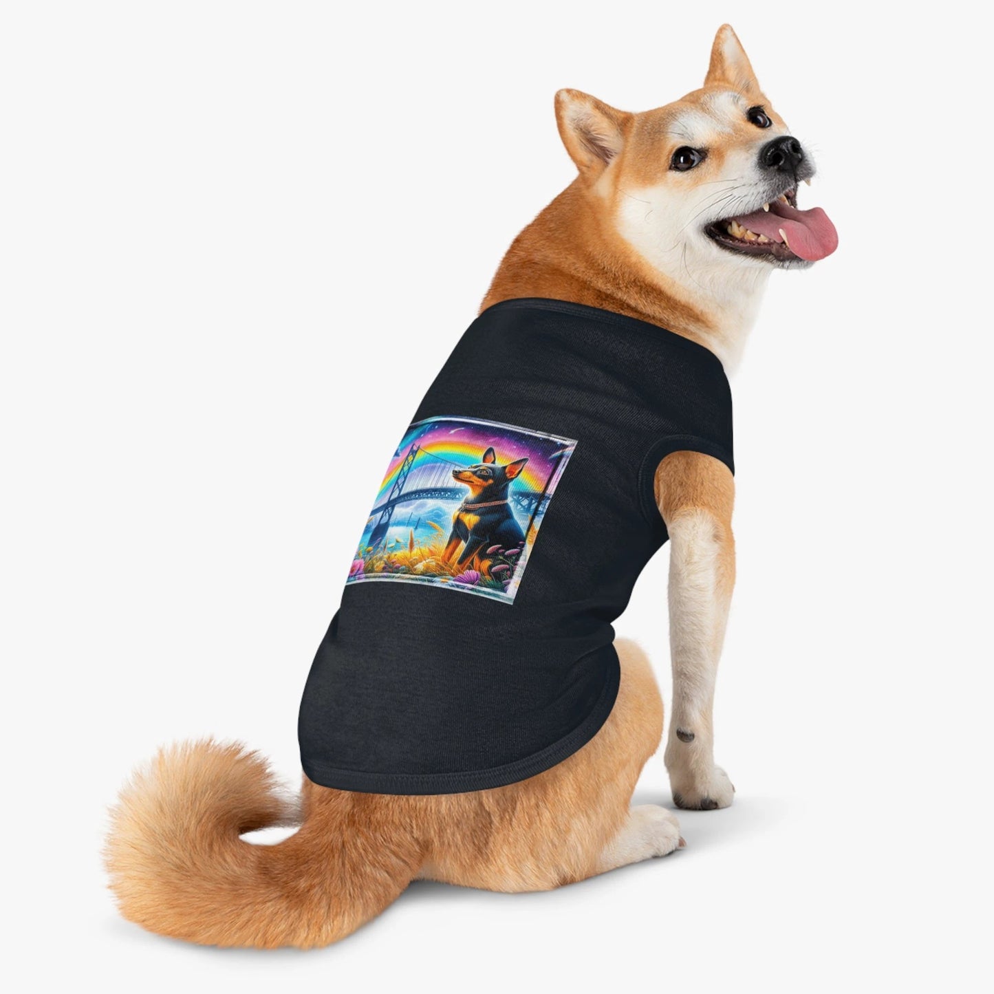 Pet Tank Top Rat Terrier rainbow bridge by Printify