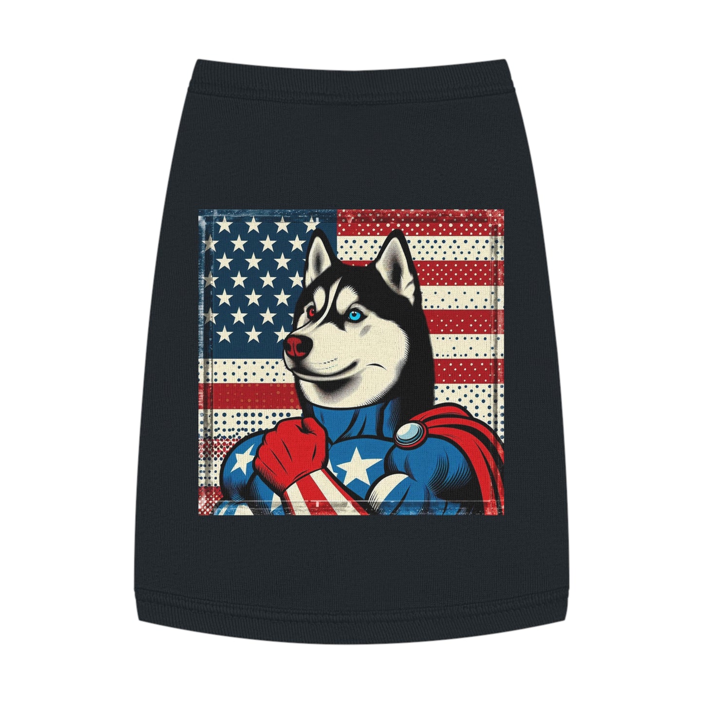 Pet Tank Top Husky super hero Pets Printify M Black