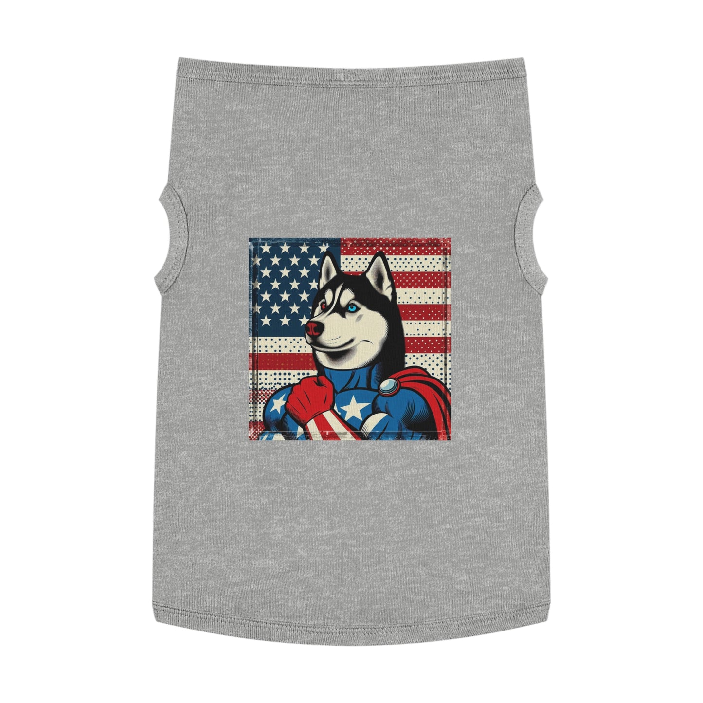 Pet Tank Top Husky super hero Pets Printify XL Heather