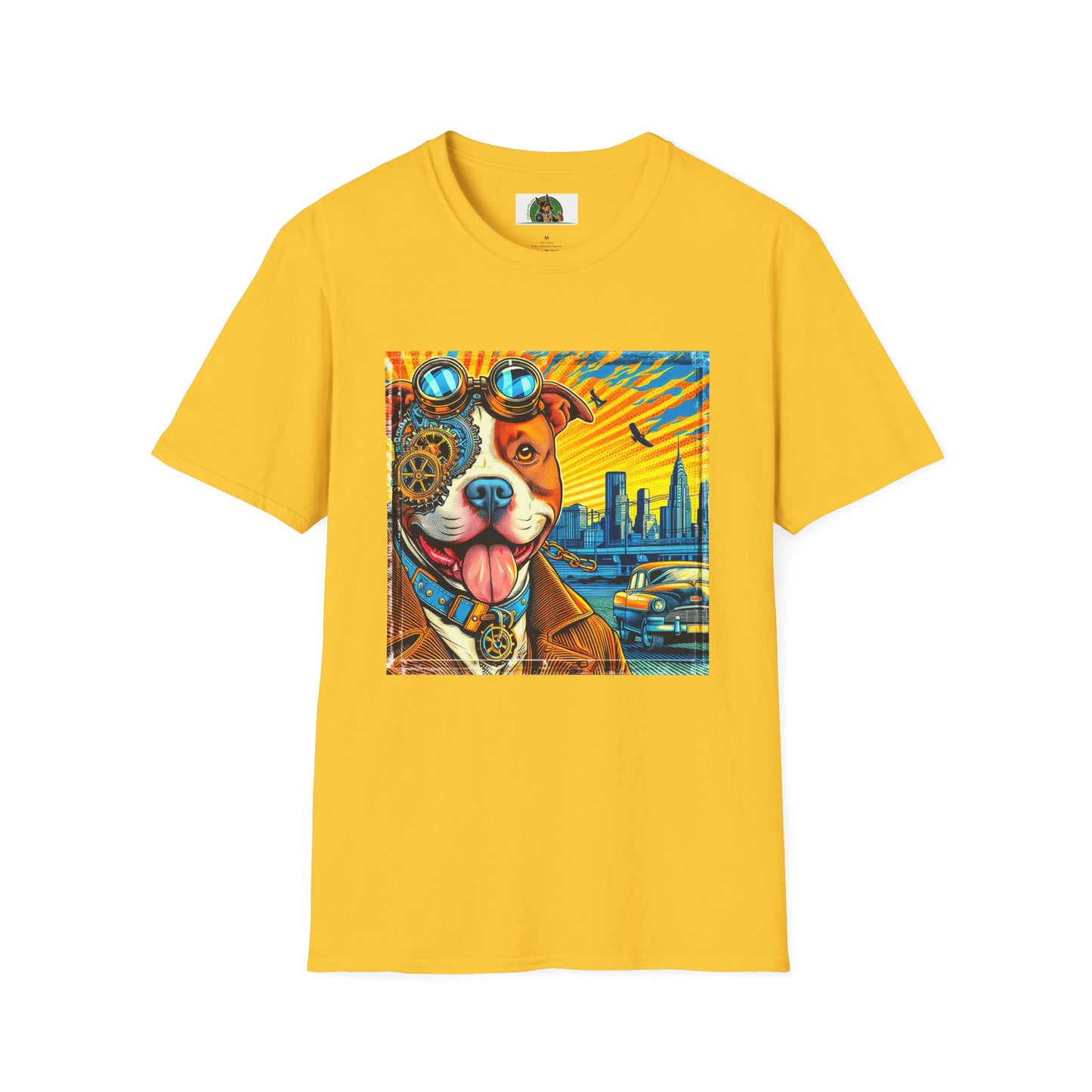 Pit Bull colorful steam punk shirt T-Shirt Printify S Daisy